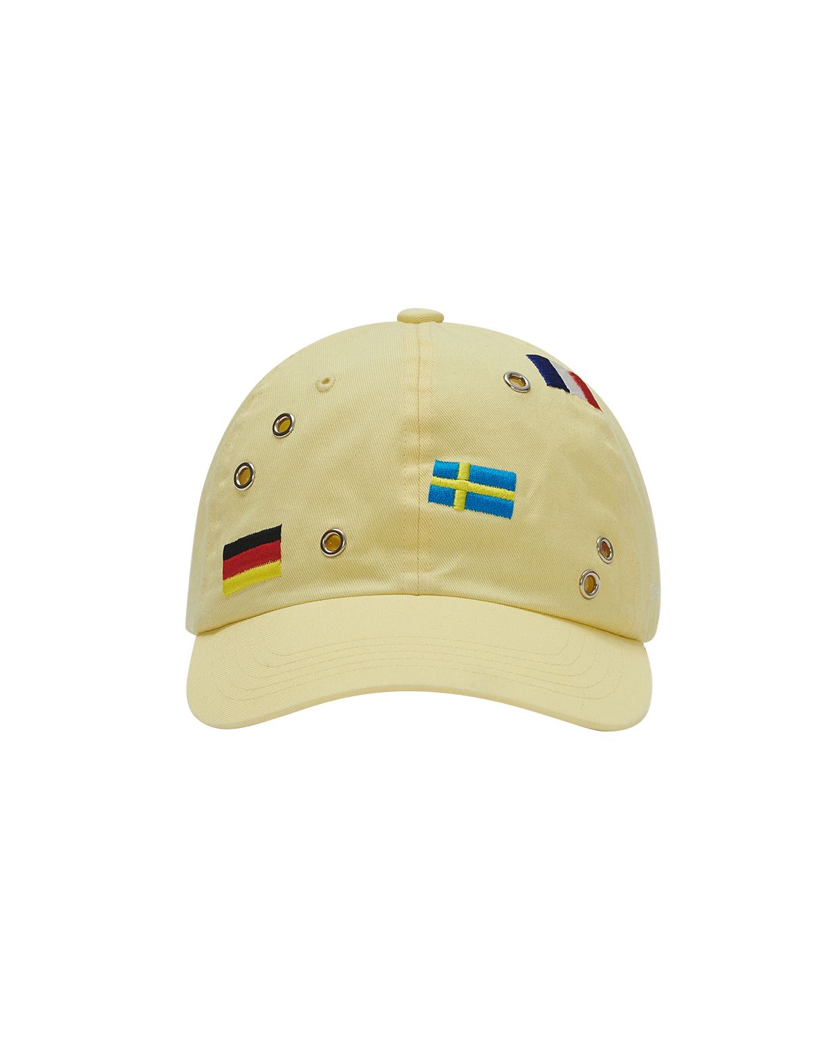 더뮤지엄비지터(THEMUSEUMVISITOR) FLAG EYELET BALL CAP (YELLOW)