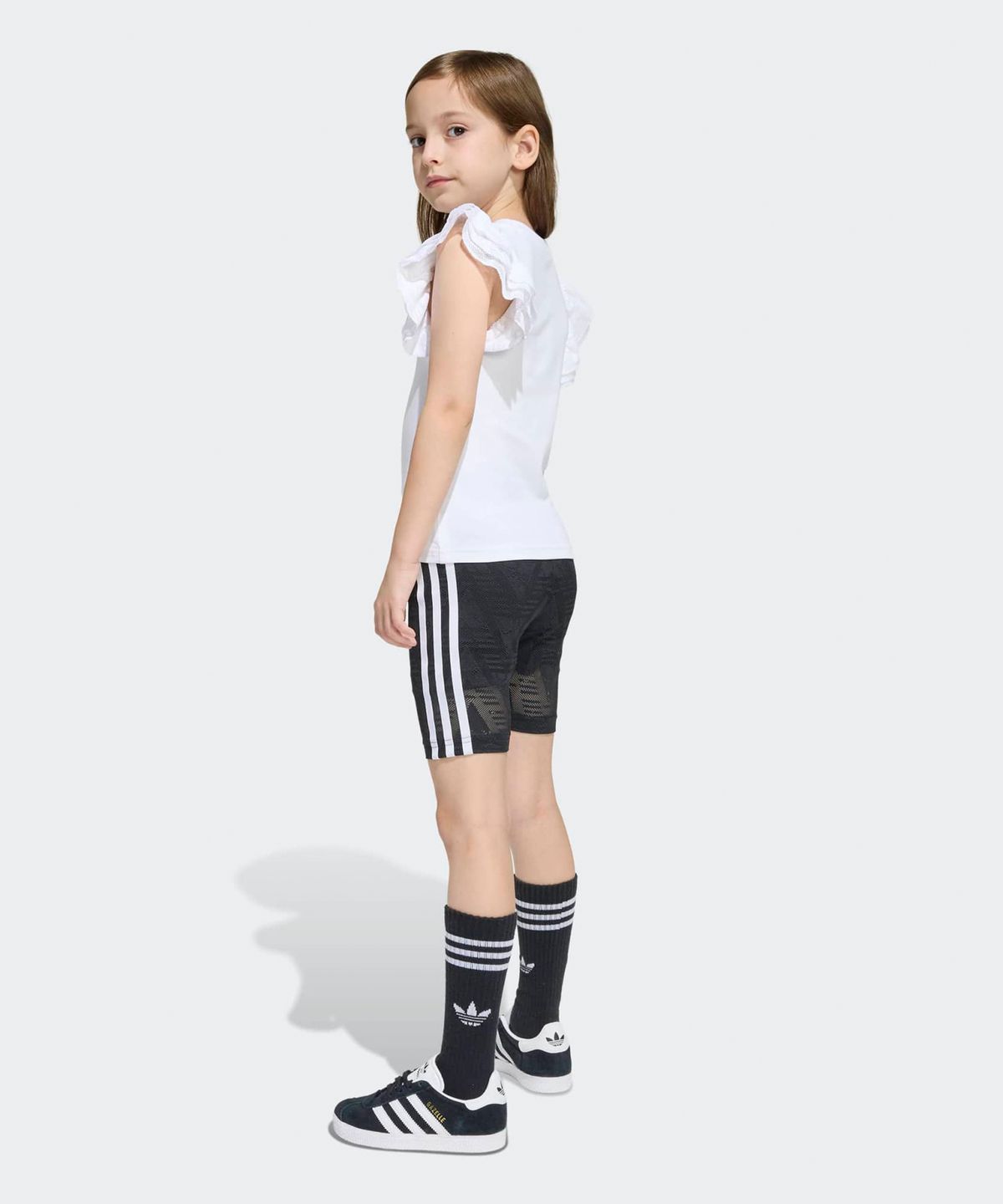 아디다스 키즈(ADIDAS KIDS) 레이스 사이클링 쇼츠 티 세트 키즈 - 블랙 / KC6795