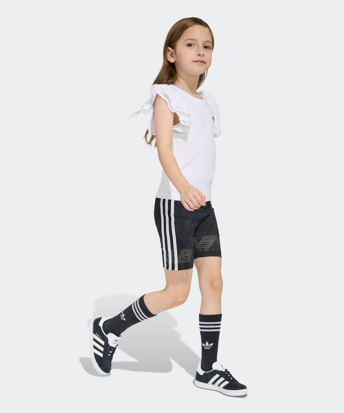 아디다스 키즈(ADIDAS KIDS) 레이스 사이클링 쇼츠 티 세트 키즈 - 블랙 / KC6795