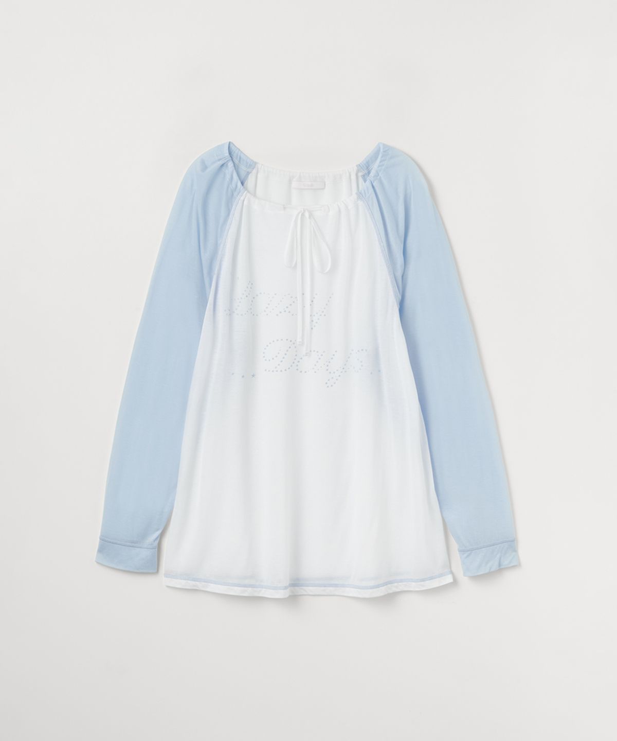 셀리테일즈(CELITAILS) ONE SHOULDER RAGLAN T-SHIRT_SKY BLUE