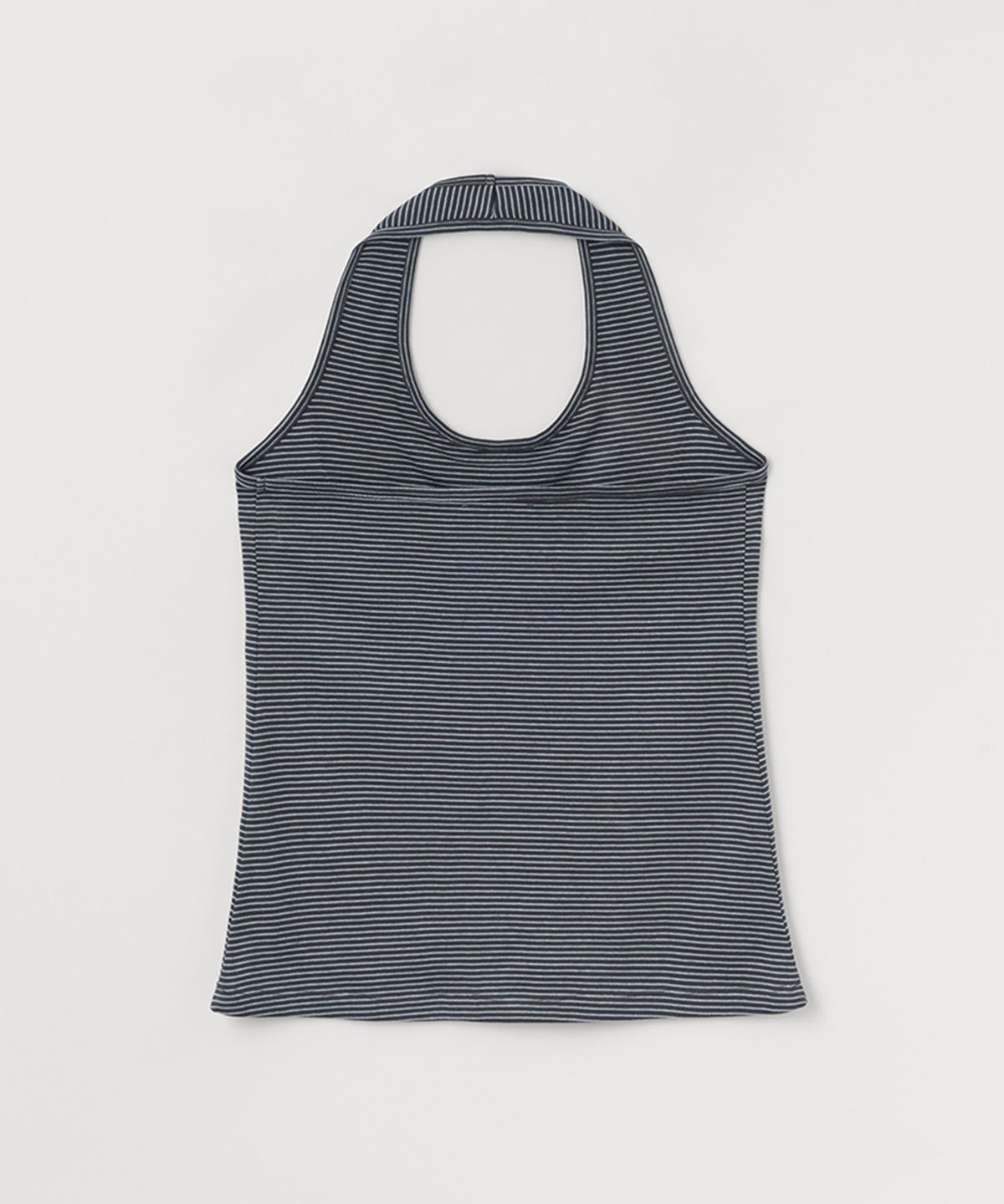 셀리테일즈(CELITAILS) STRIPE HALTER NECK TOP_CHARCOAL