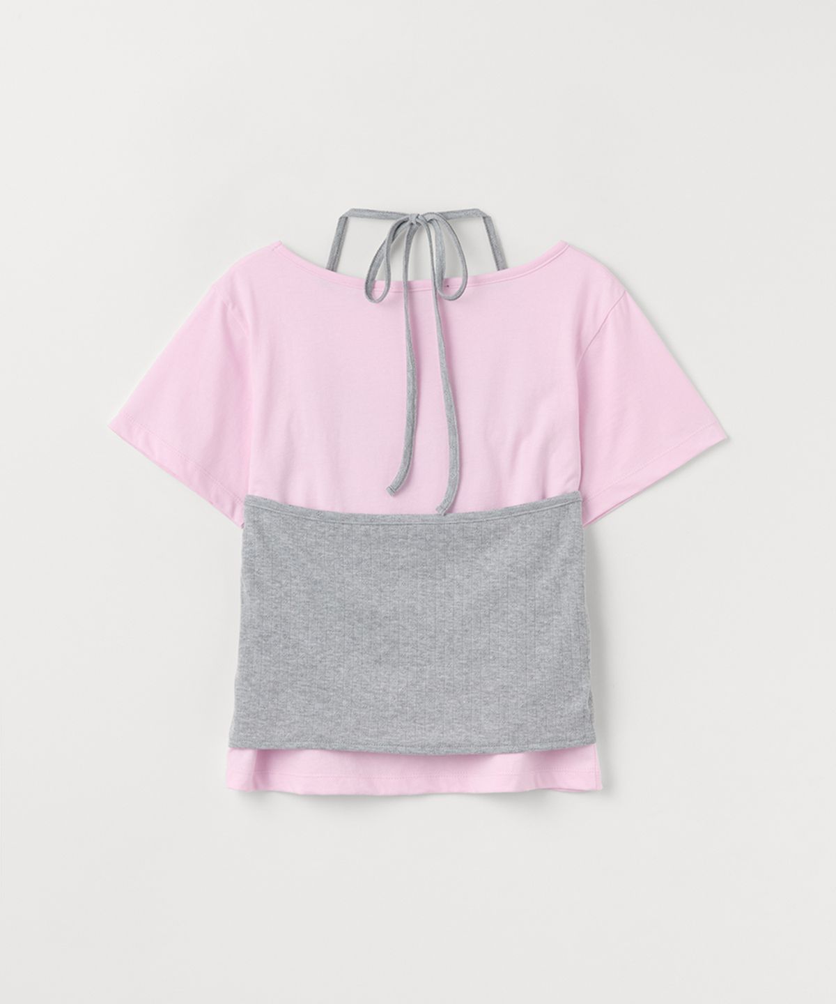 셀리테일즈(CELITAILS) HALTER NECK LAYERED T-SHIRT SET_PINK