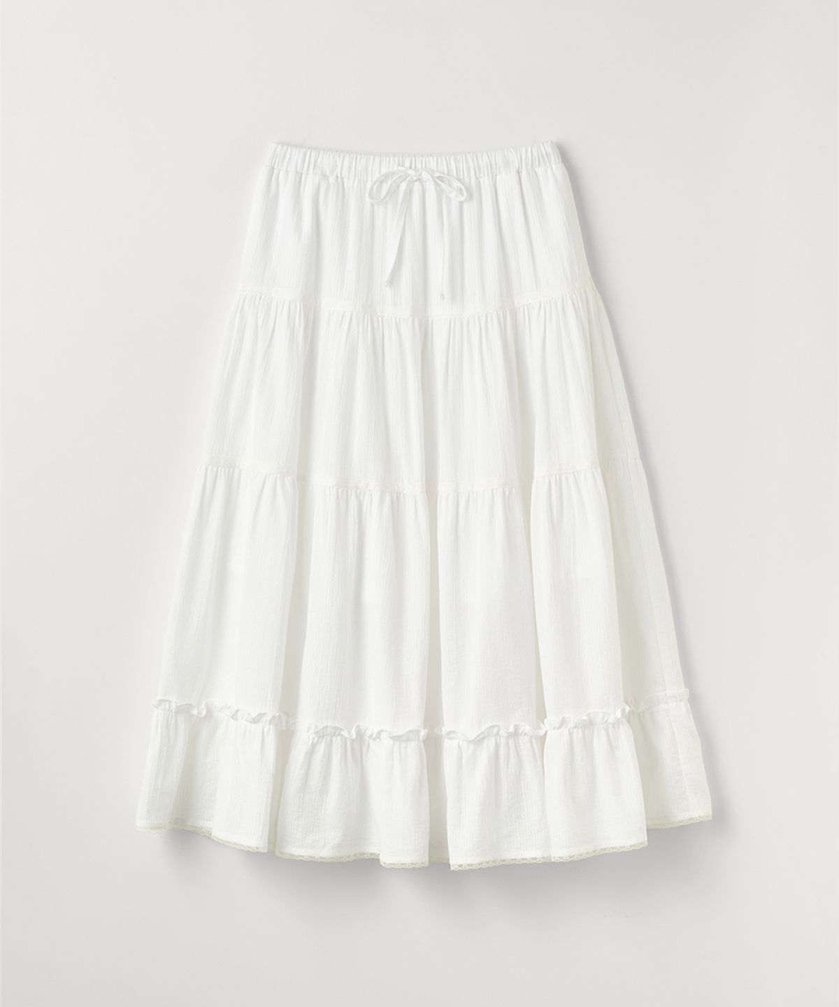 셀리테일즈(CELITAILS) LACE SHIRRING LONG SKIRT_WHITE