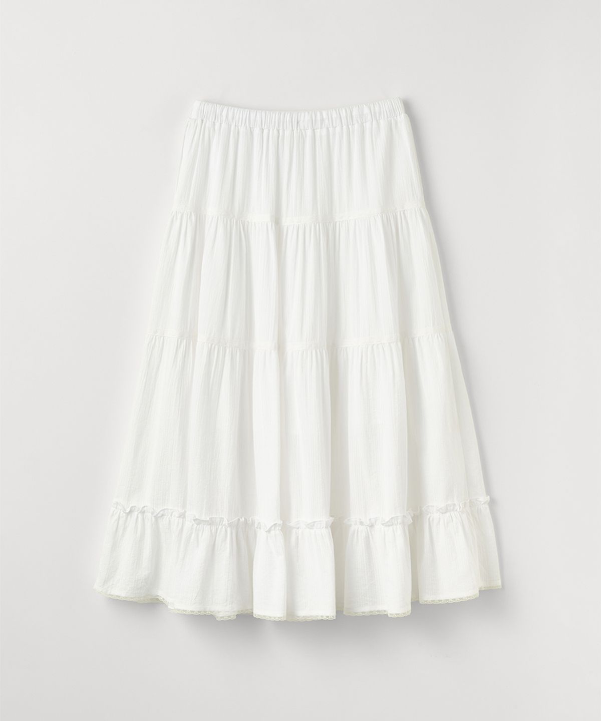 셀리테일즈(CELITAILS) LACE SHIRRING LONG SKIRT_WHITE