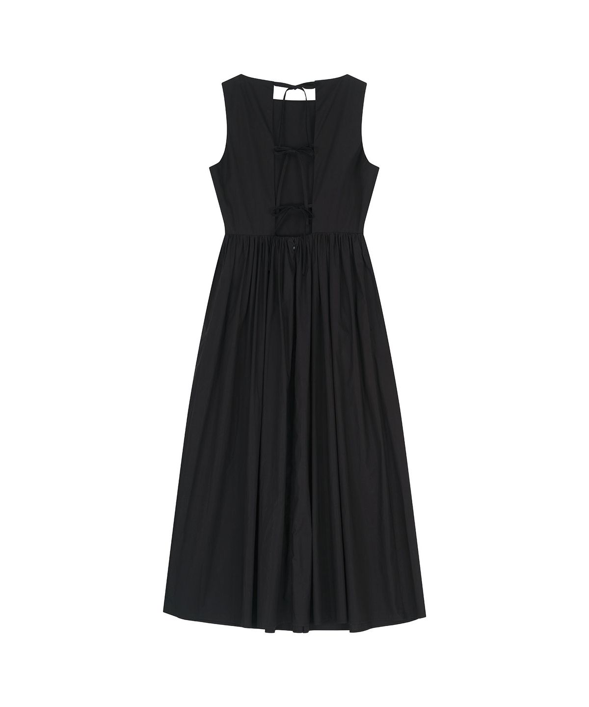 비자비(VIS A VIS) COTTON TIE BACK DRESS (BLACK)