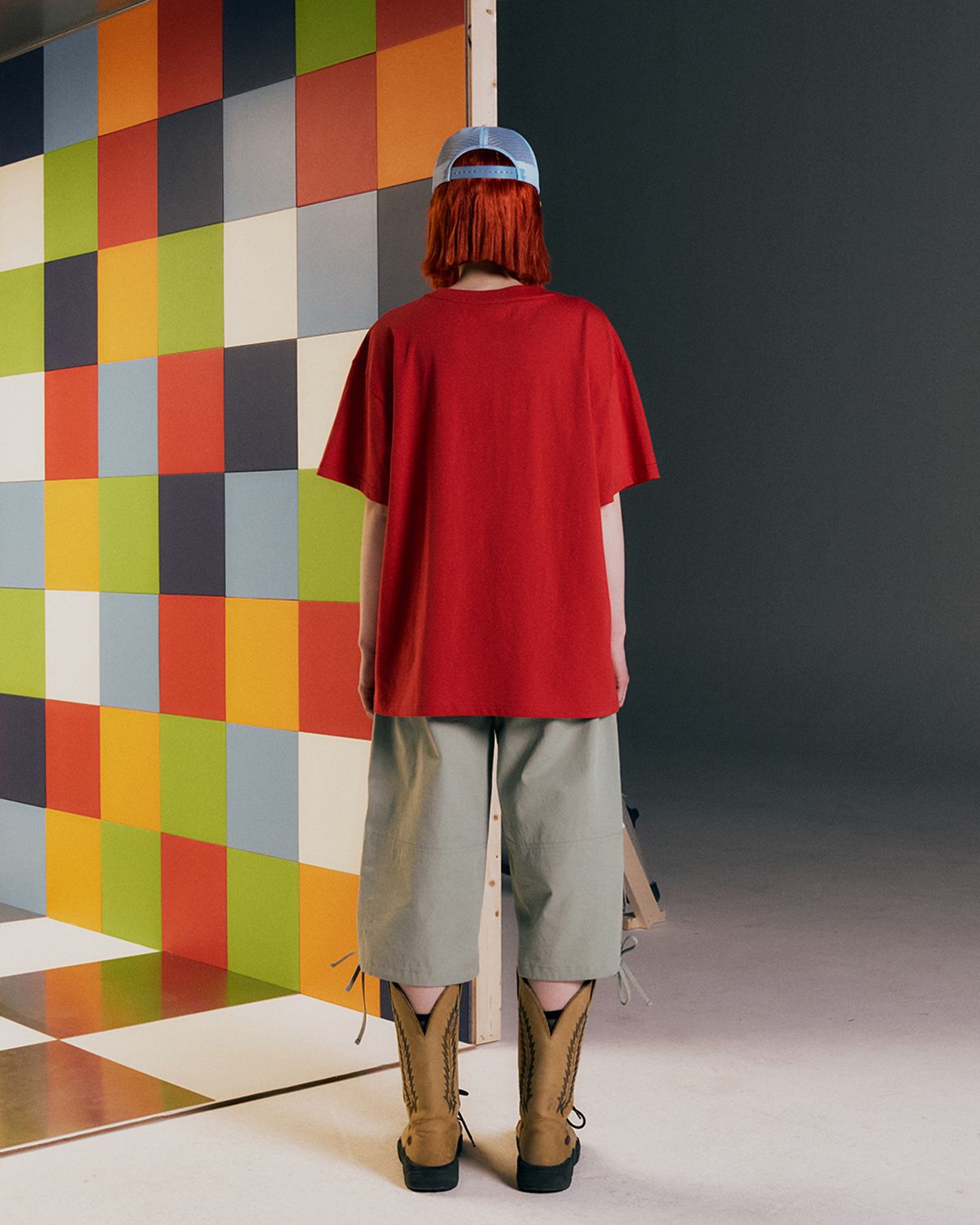 더뮤지엄비지터(THEMUSEUMVISITOR) W BUTTON CARGO CAPRI PANTS (MINT)