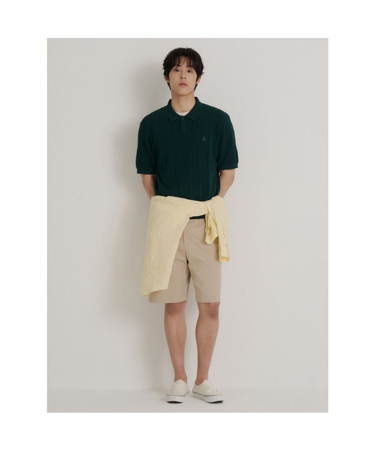 빈폴 멘(BEANPOLE MEN) 미니 케이블 칼라넥 니트  그린