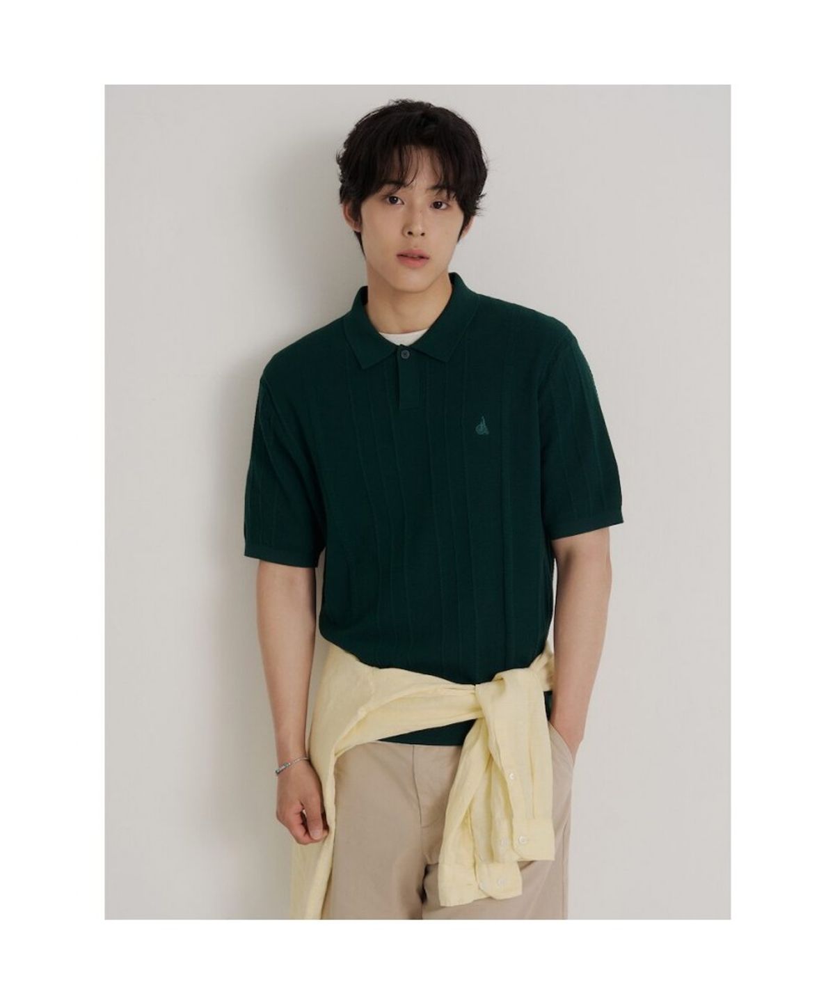 빈폴 멘(BEANPOLE MEN) 미니 케이블 칼라넥 니트  그린