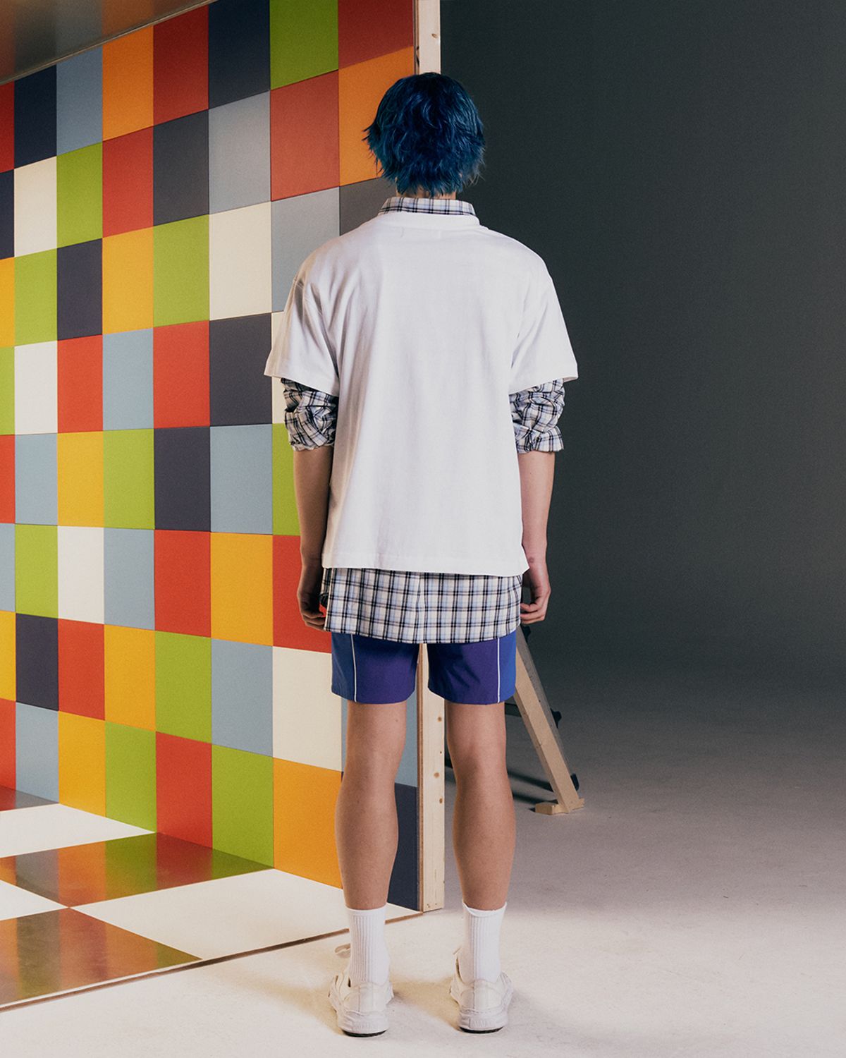 더뮤지엄비지터(THEMUSEUMVISITOR) NORTH CAROLINA HYBRID SHORT (BLUE)