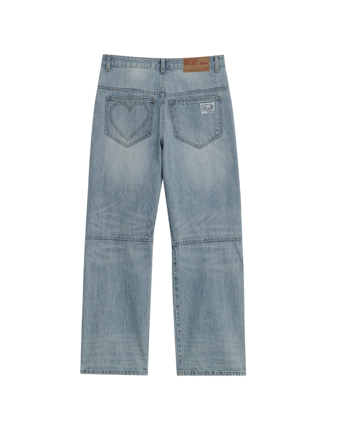 더뮤지엄비지터(THEMUSEUMVISITOR) DART WASHED DENIM PANTS (LIGHT BLUE)
