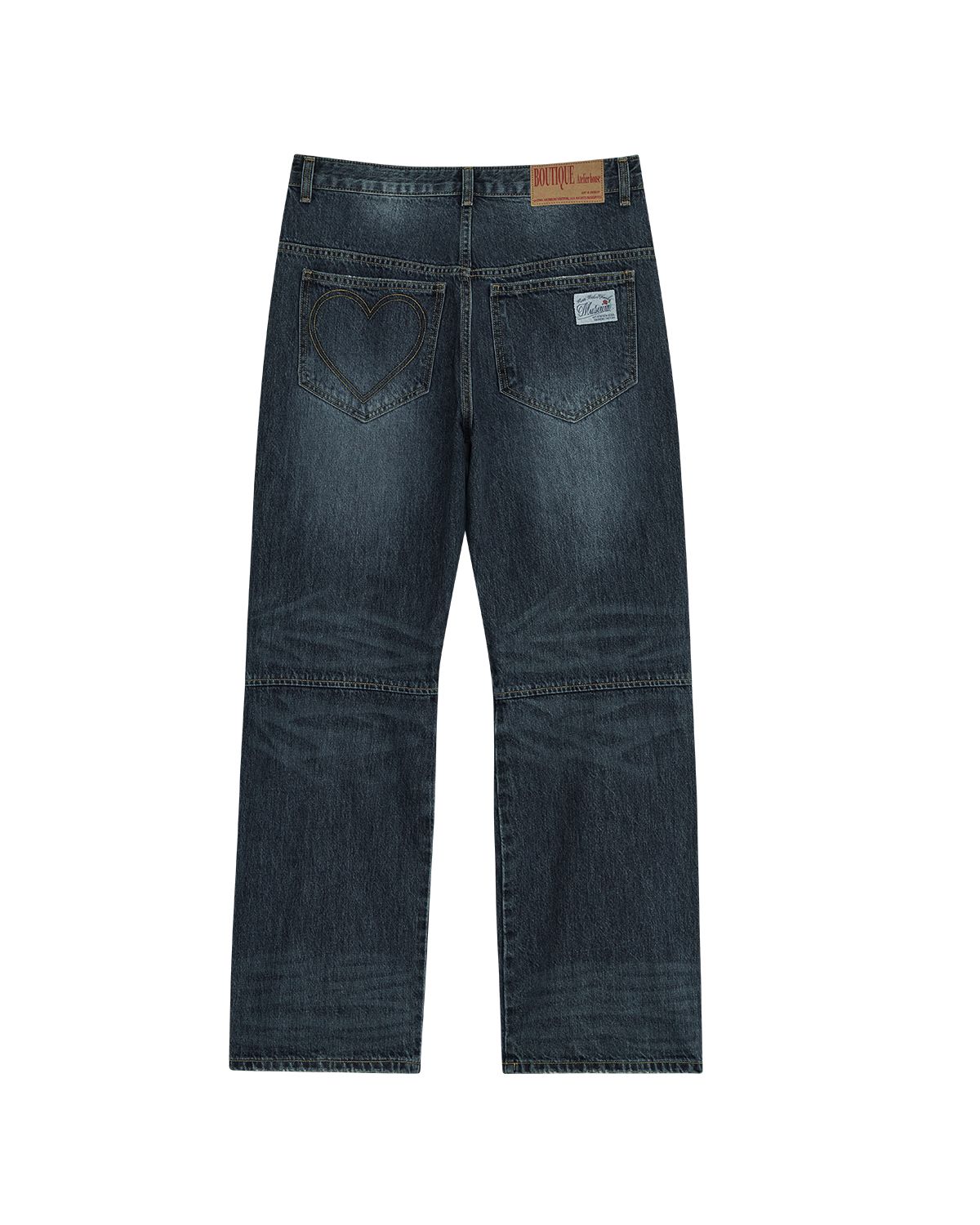 더뮤지엄비지터(THEMUSEUMVISITOR) DART WASHED DENIM PANTS (BLUE)