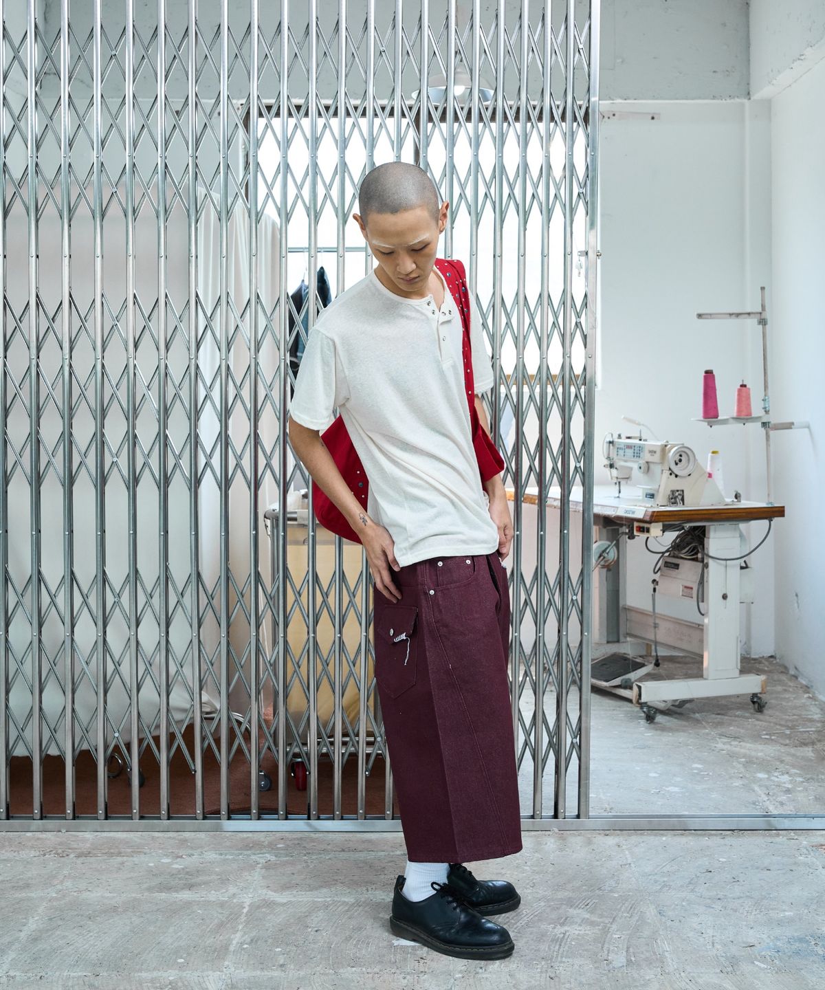 노쿨러스(NOSCOULEURS) UL DENIM SHORTS 07 RED