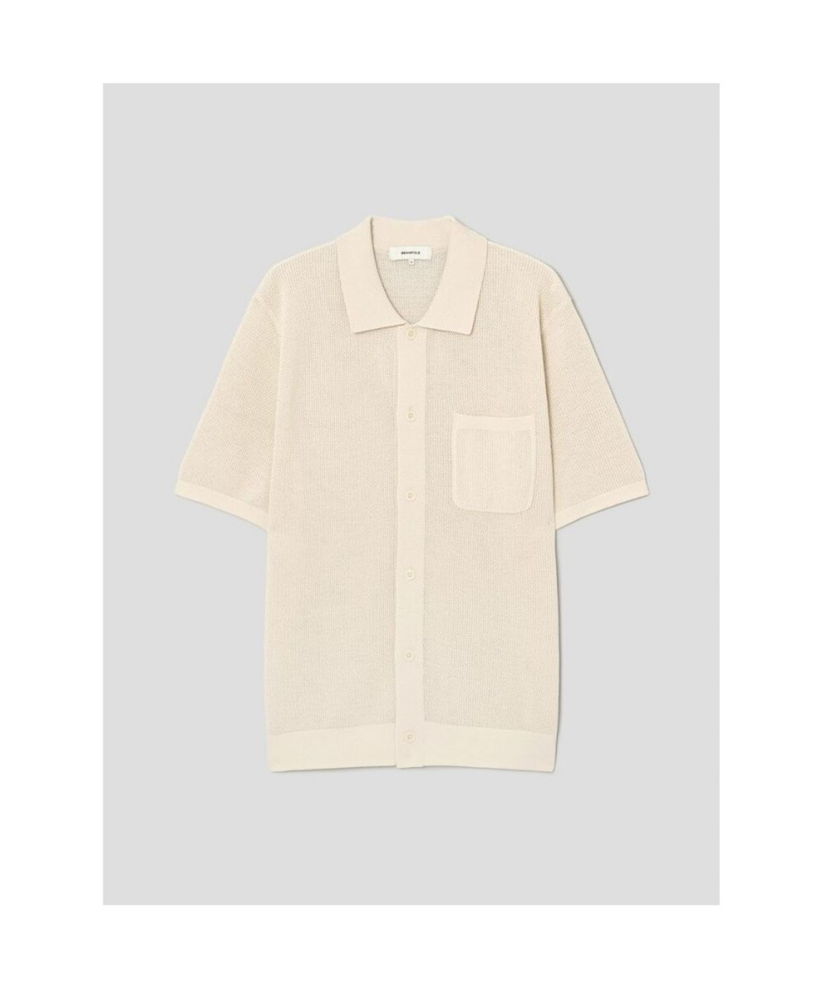빈폴 멘(BEANPOLE MEN) 크로셰 반소매 칼라넥 카디건  아이보리