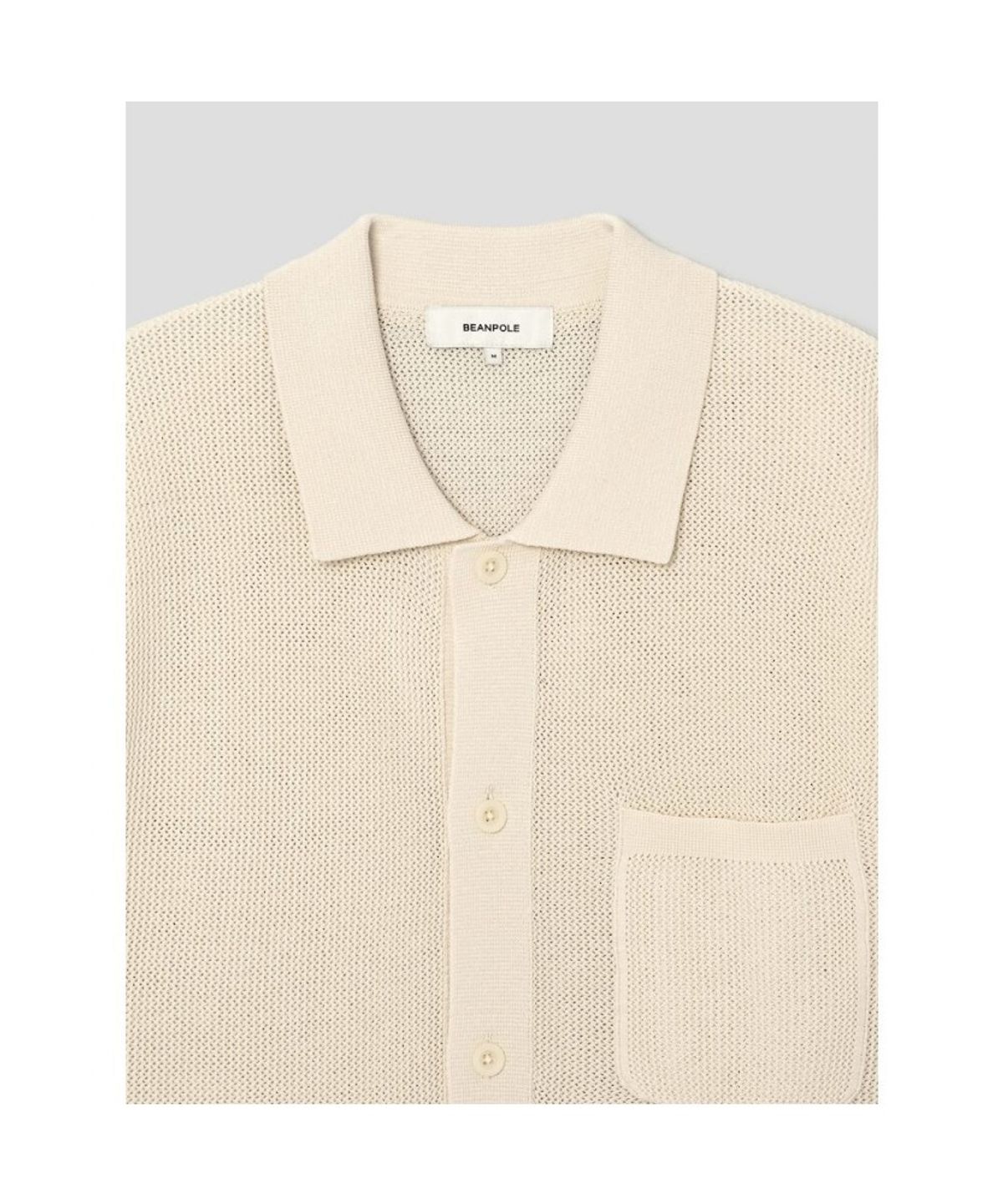 빈폴 멘(BEANPOLE MEN) 크로셰 반소매 칼라넥 카디건  아이보리