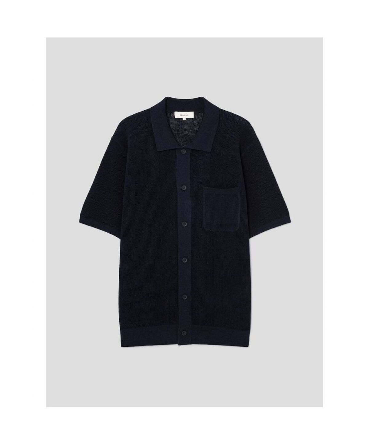 빈폴 멘(BEANPOLE MEN) 크로셰 반소매 칼라넥 카디건  네이비