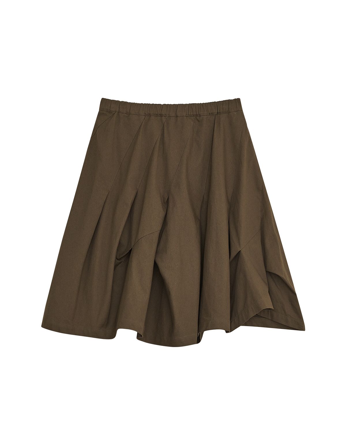 더뮤지엄비지터(THEMUSEUMVISITOR) W ZIPPER GORED SKIRT (KHAKI BROWN)