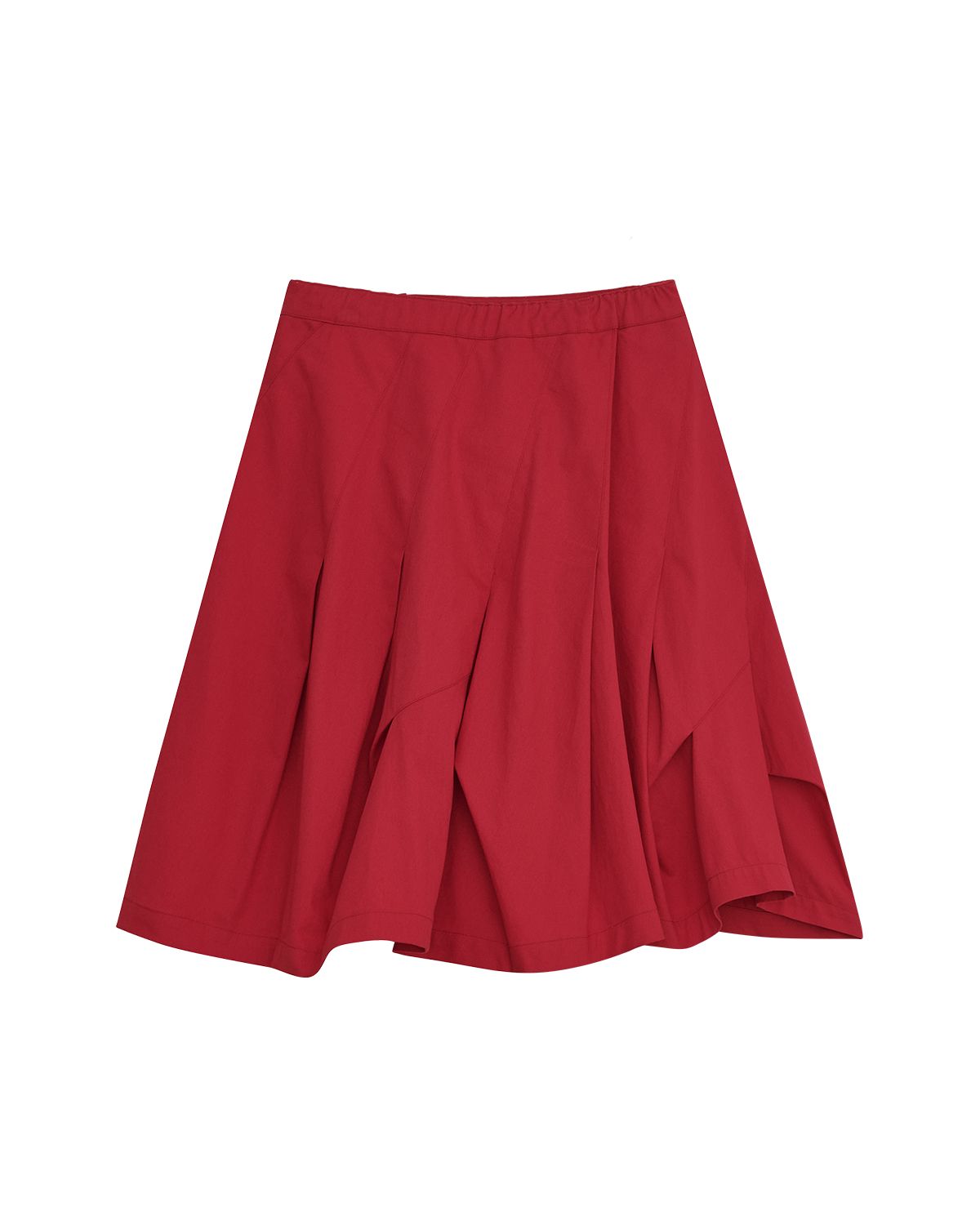 더뮤지엄비지터(THEMUSEUMVISITOR) W ZIPPER GORED SKIRT (RED)