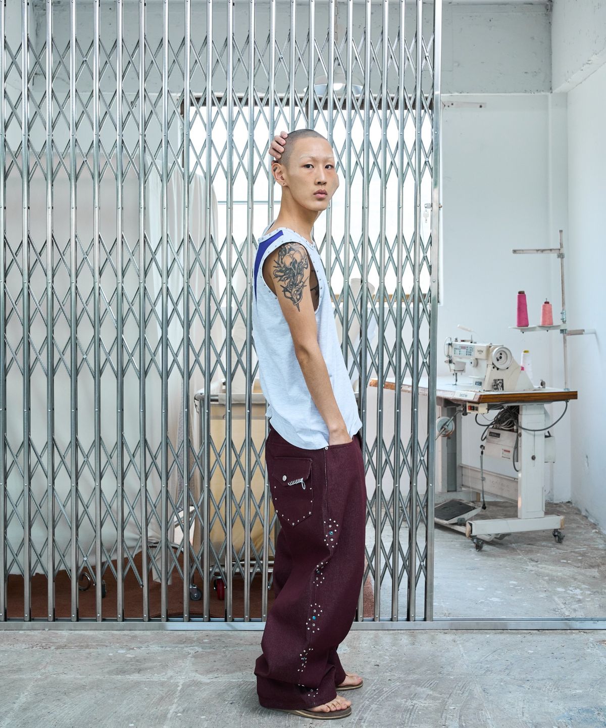 노쿨러스(NOSCOULEURS) UL DENIM PANTS 06 RED