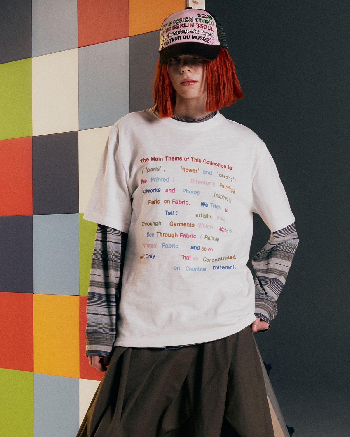더뮤지엄비지터(THEMUSEUMVISITOR) COLOR TYPO SLUB T-SHIRT (WHITE)