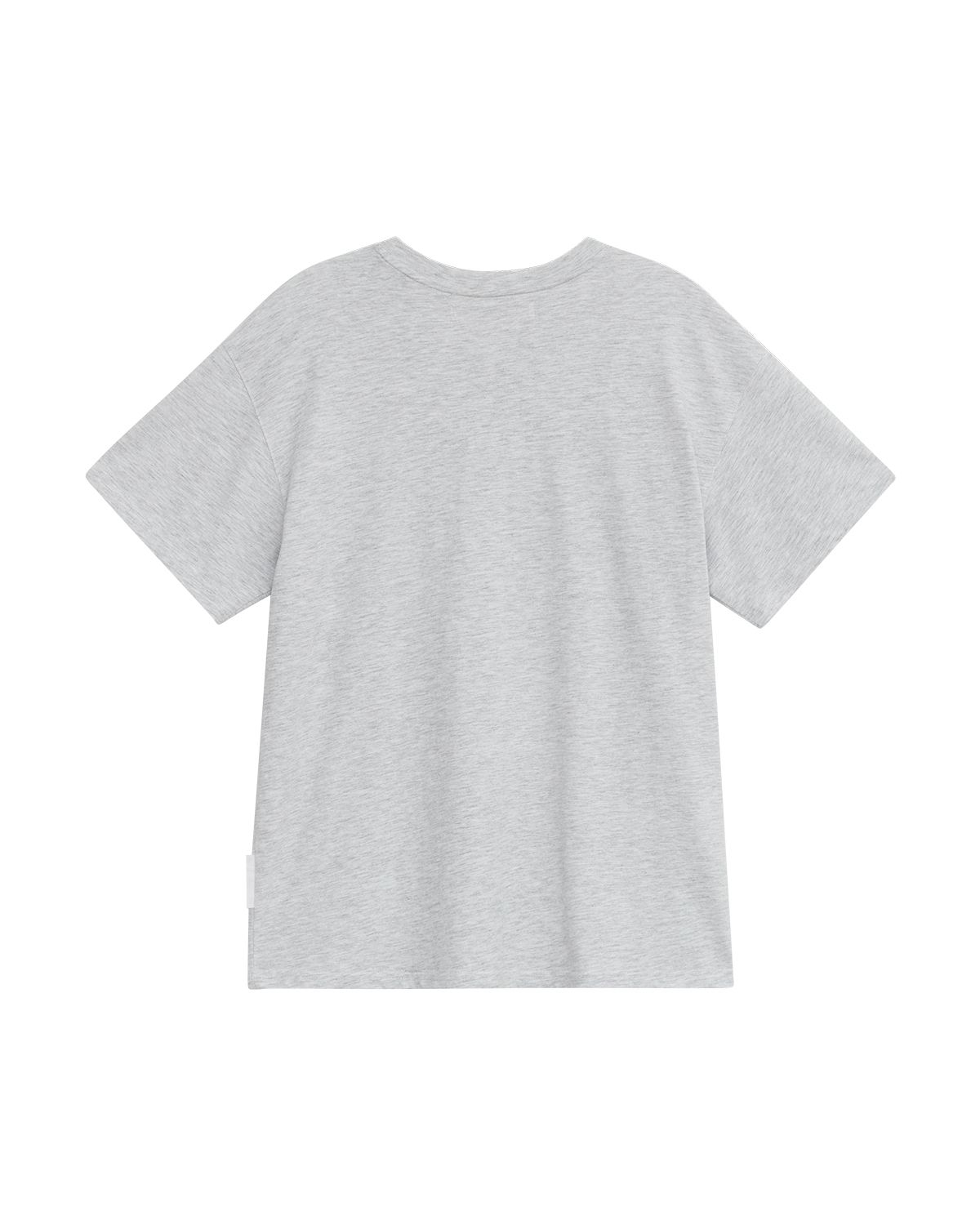 더뮤지엄비지터(THEMUSEUMVISITOR) CHECK DRAWING OVERFIT T-SHIRT (WHITE MELANGE)