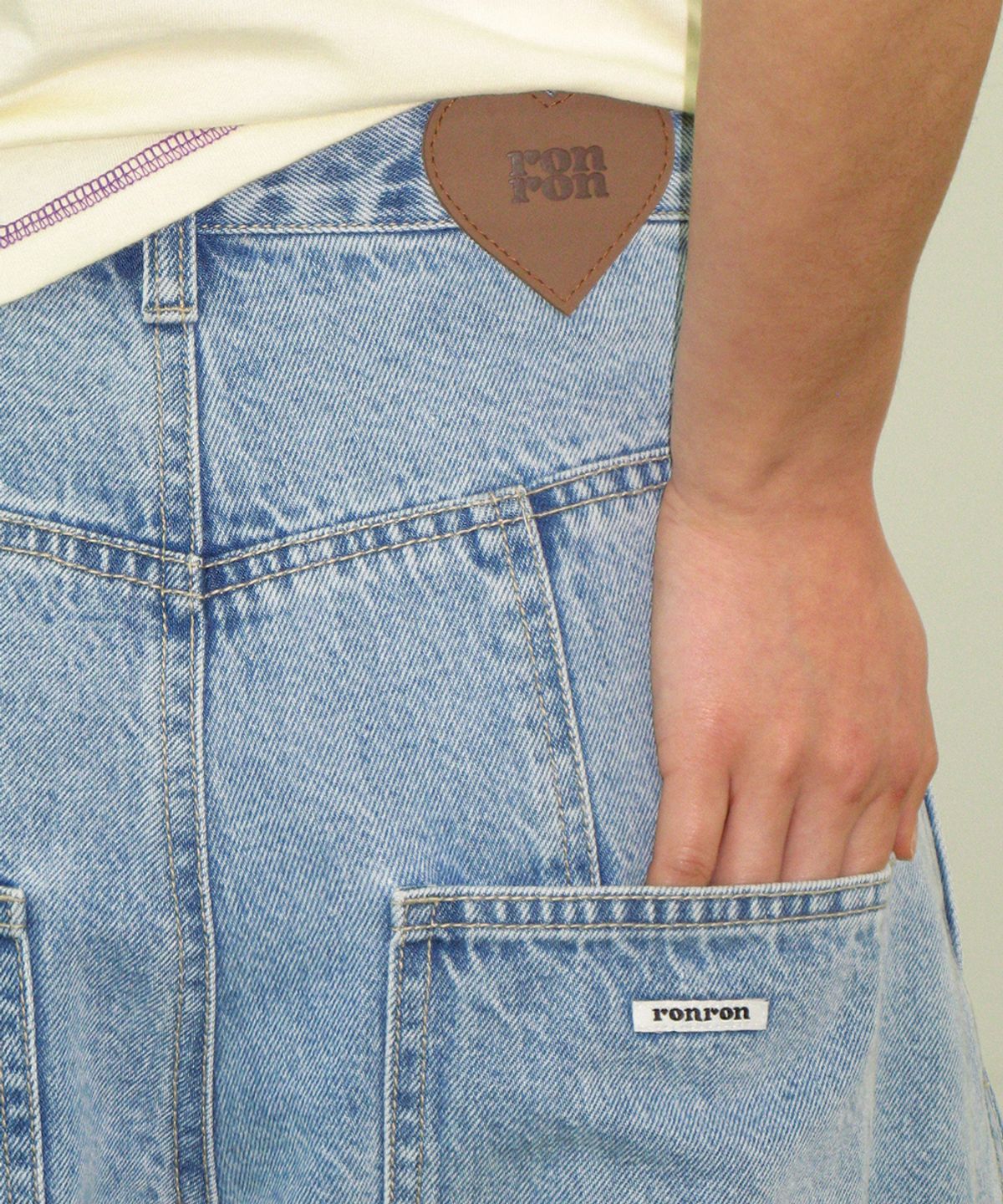 론론(RONRON) WIDE BALLOON DENIM PANTS LIGHT BLUE