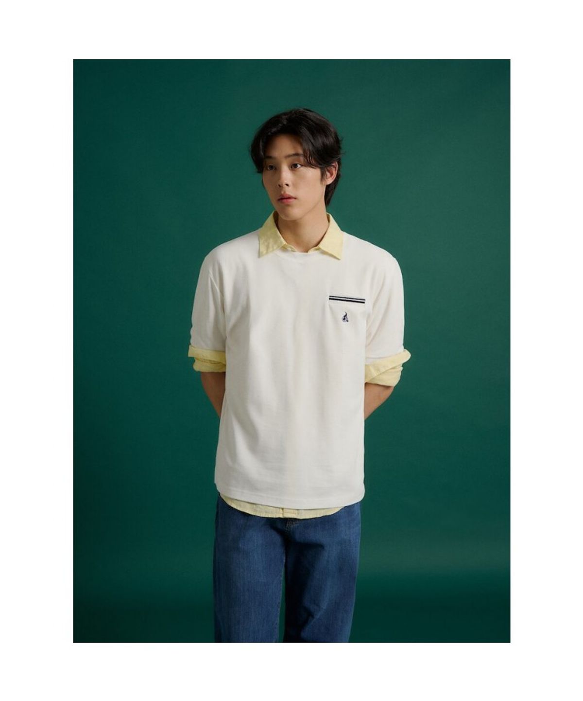 빈폴 멘(BEANPOLE MEN) 허니쿨 라운드넥 티셔츠  화이트