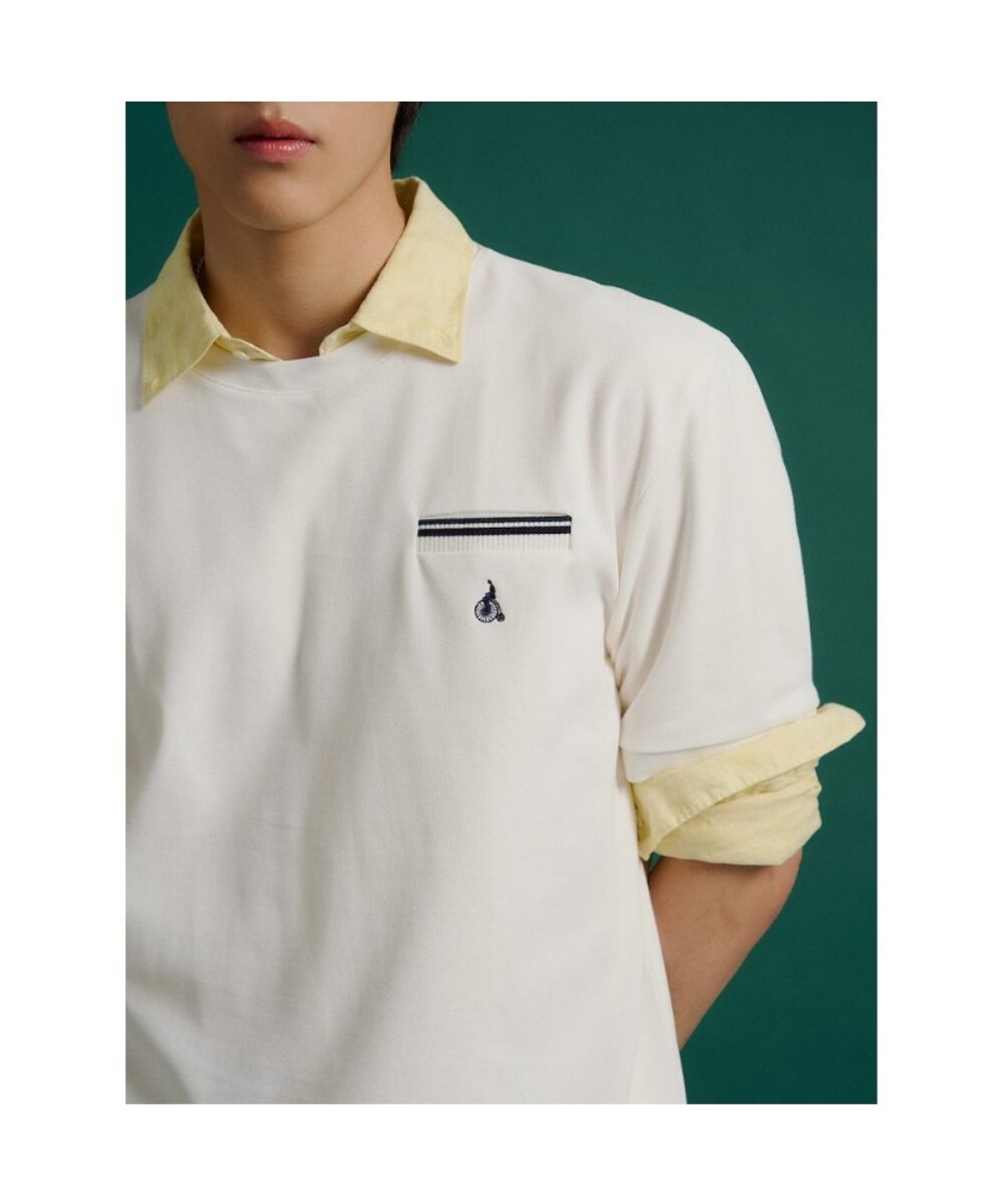 빈폴 멘(BEANPOLE MEN) 허니쿨 라운드넥 티셔츠  화이트