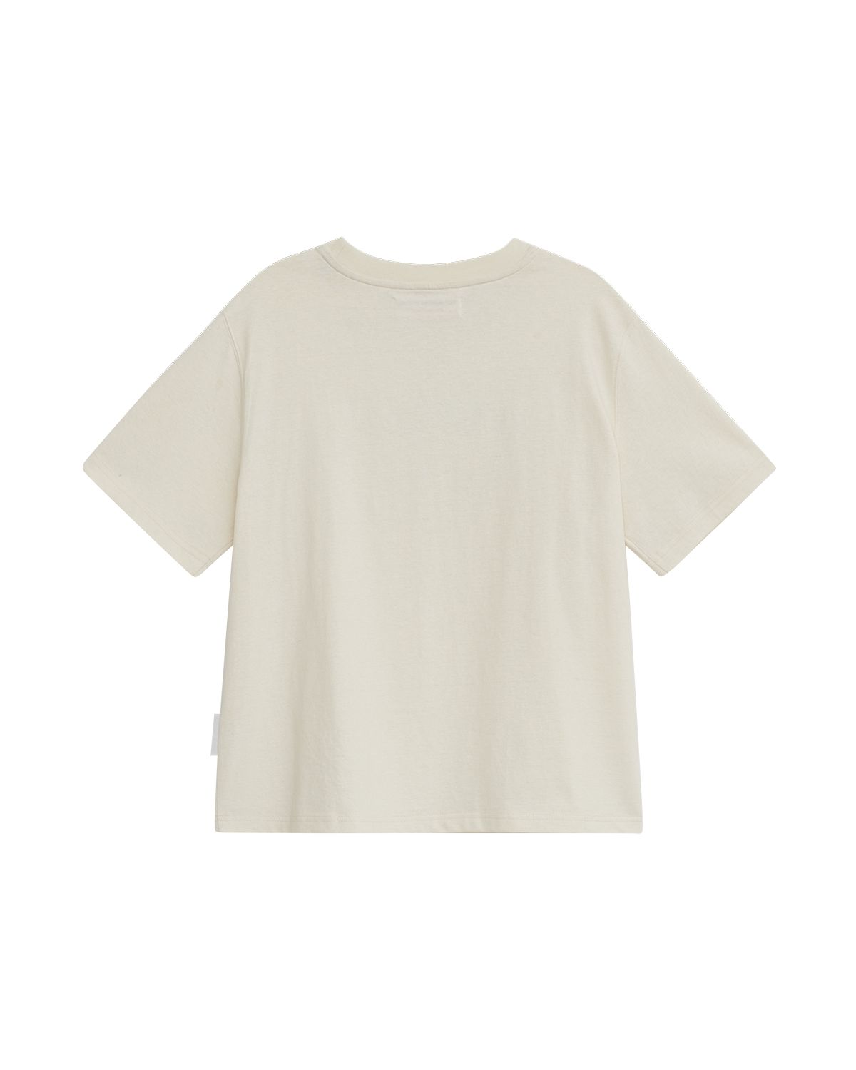 더뮤지엄비지터(THEMUSEUMVISITOR) SAME ROOM APPLIQUE T-SHIRT (CREAM)