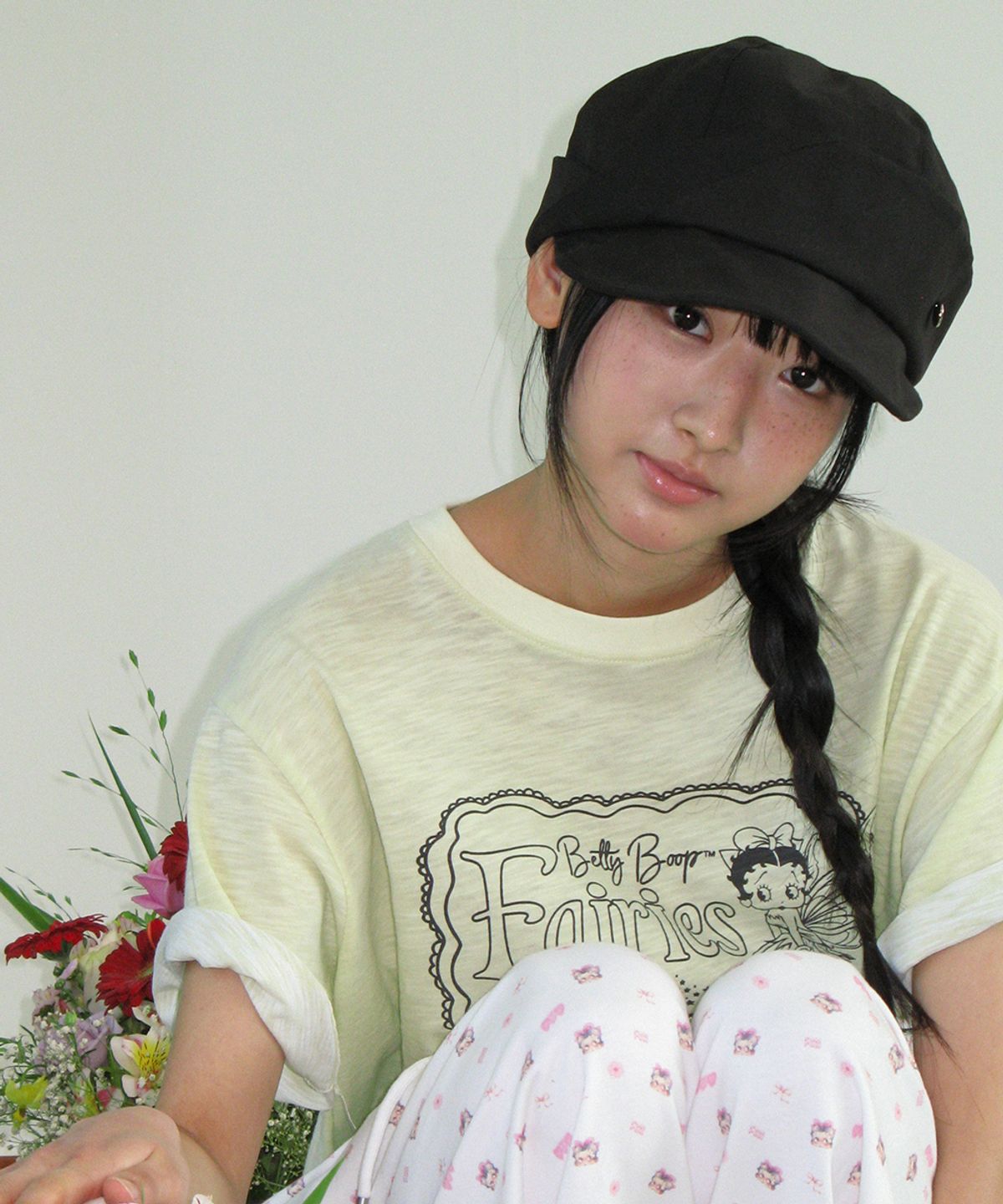 론론(RONRON) VOLUME PANEL NEWSBOY CAP BLACK