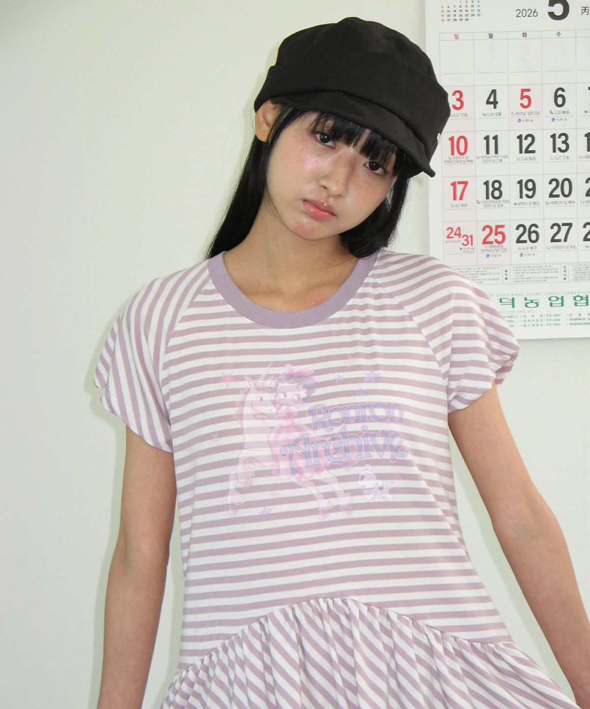 론론(RONRON) VOLUME PANEL NEWSBOY CAP BLACK