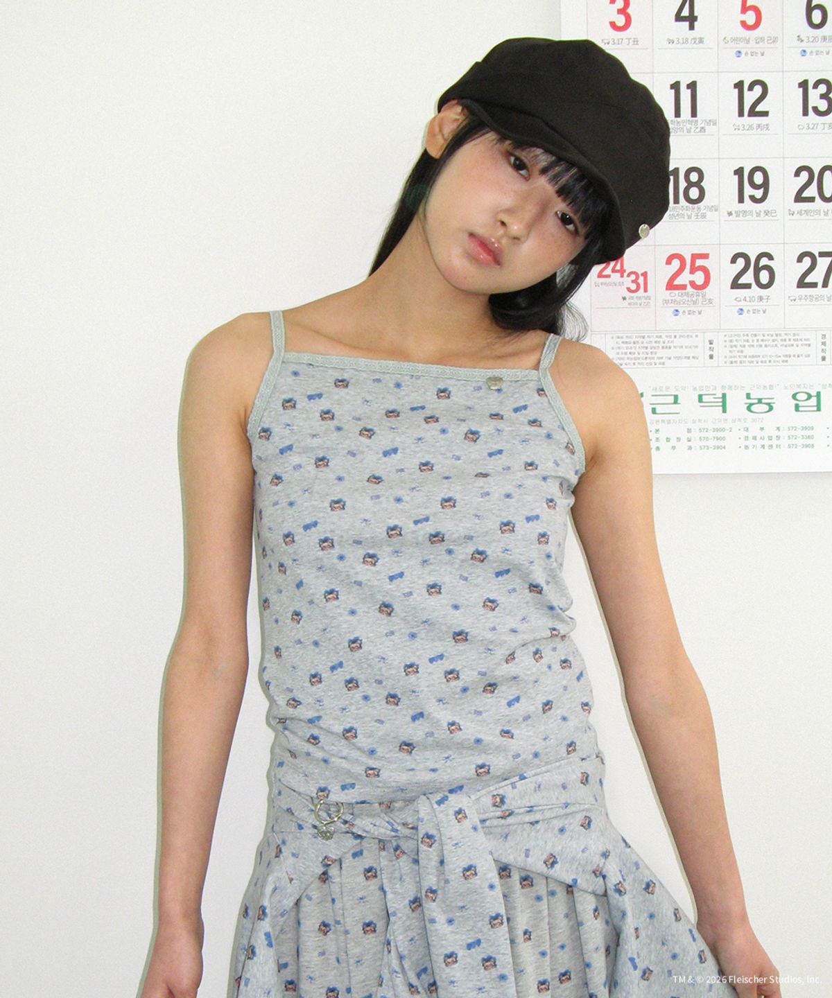 론론(RONRON) VOLUME PANEL NEWSBOY CAP BLACK