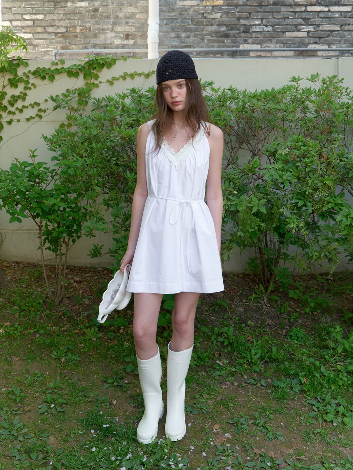 리엘(RE L) Veld lace mini dress (white)