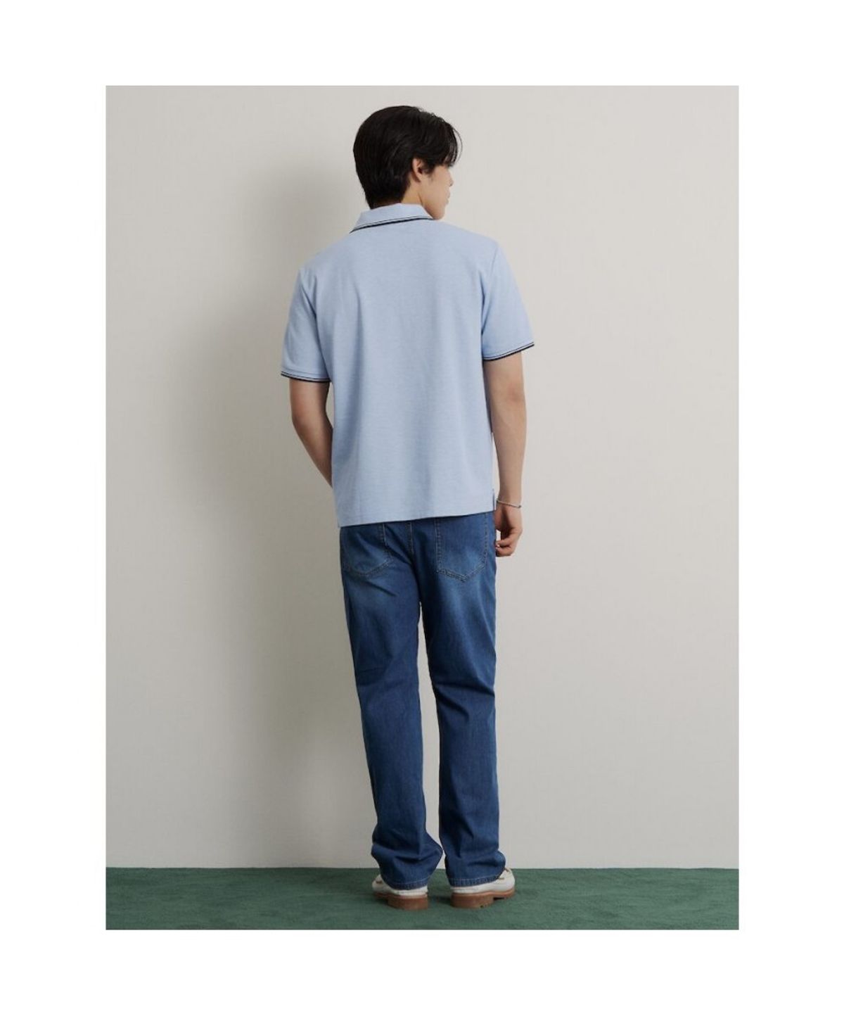 빈폴 멘(BEANPOLE MEN) 허니쿨 칼라넥 티셔츠  스카이 블루