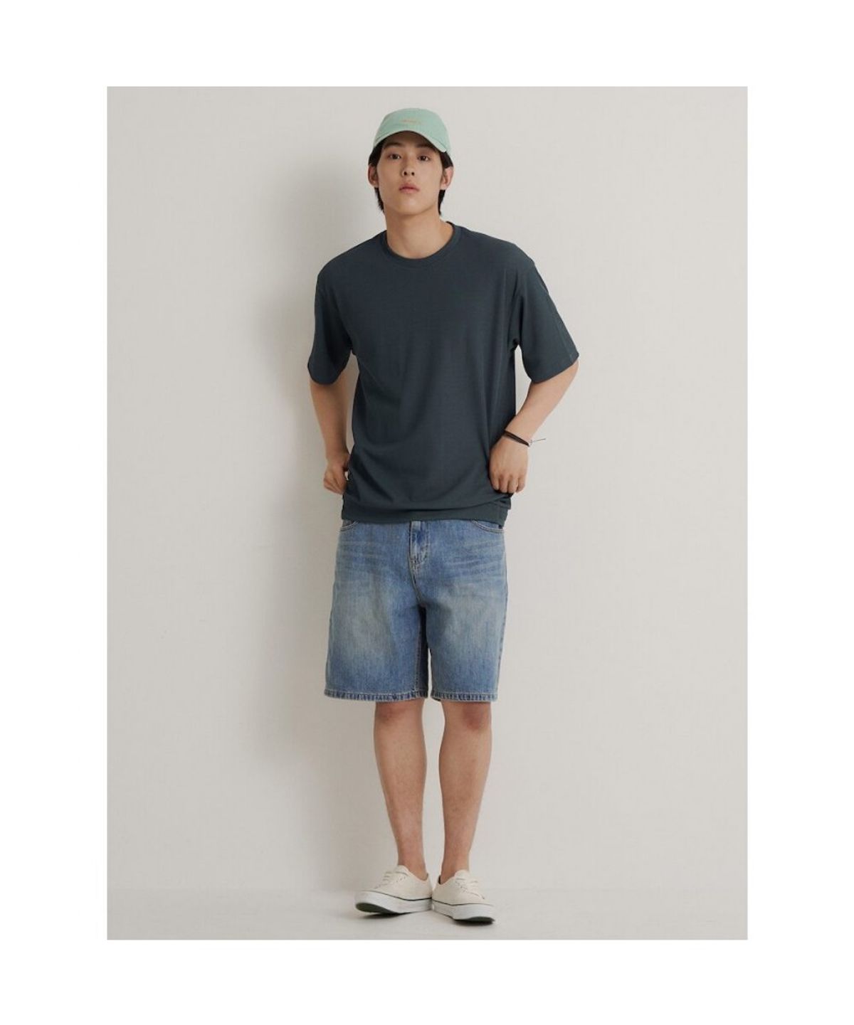 빈폴 멘(BEANPOLE MEN) 젠틀테크 캐주얼 와플 라운드티  그린