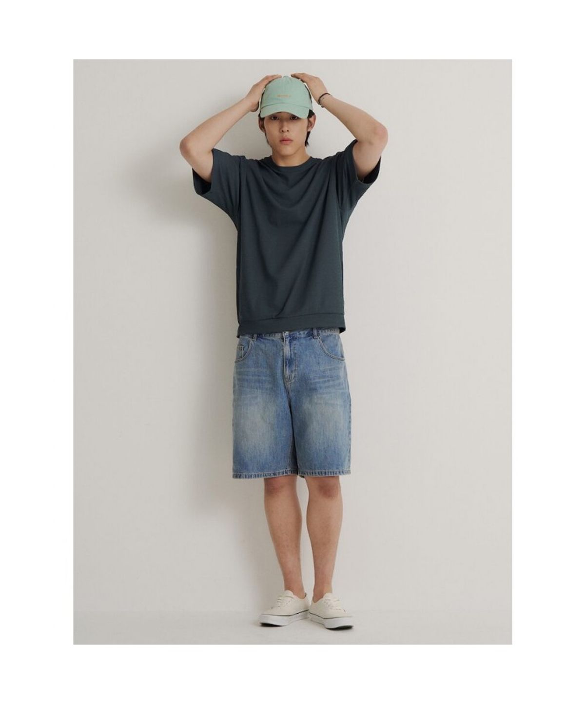 빈폴 멘(BEANPOLE MEN) 젠틀테크 캐주얼 와플 라운드티  그린