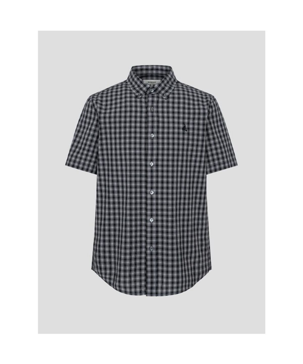 빈폴 멘(BEANPOLE MEN) 스몰 체크 반소매 셔츠  애쉬
