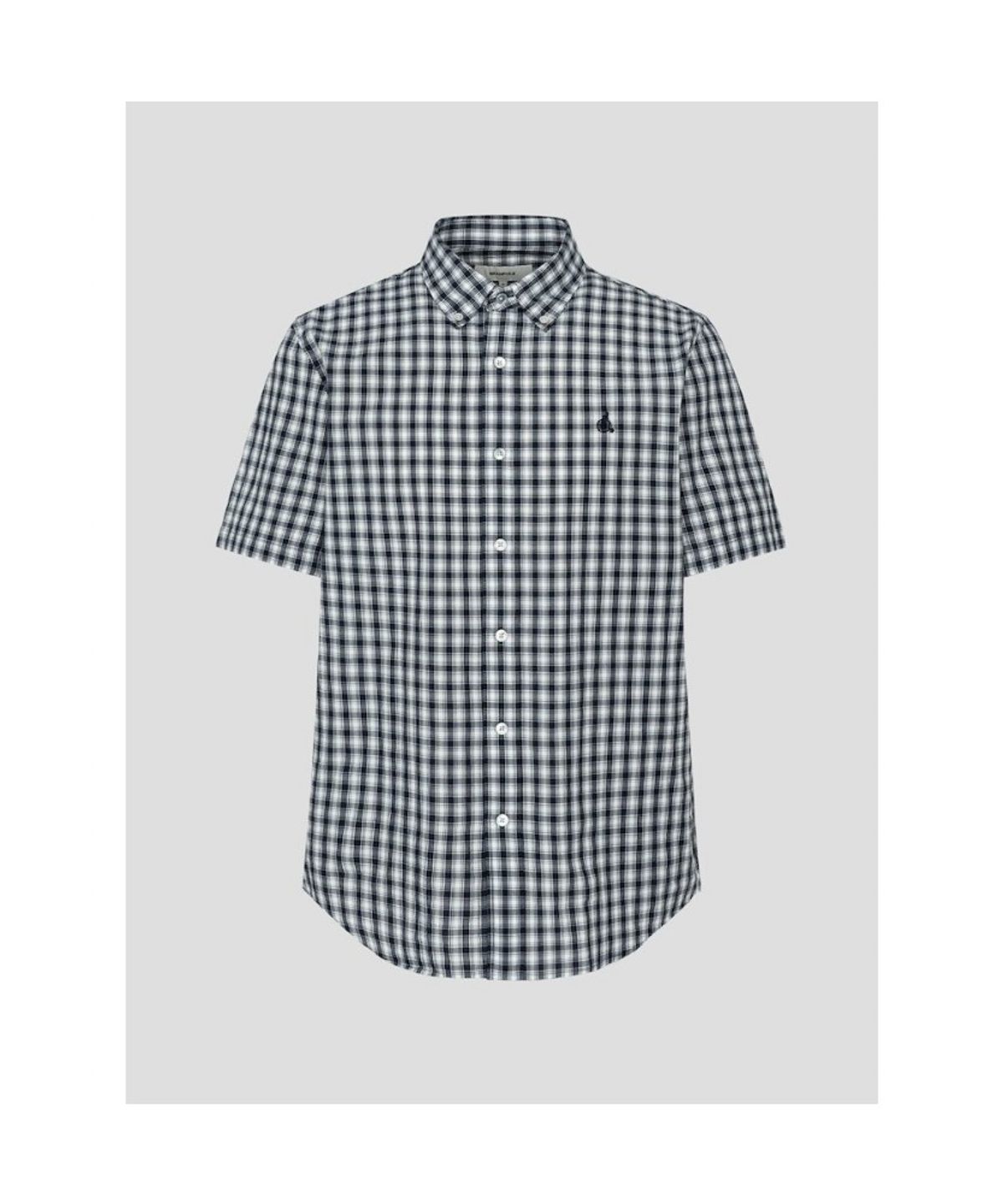 빈폴 멘(BEANPOLE MEN) 스몰 체크 반소매 셔츠  네이비