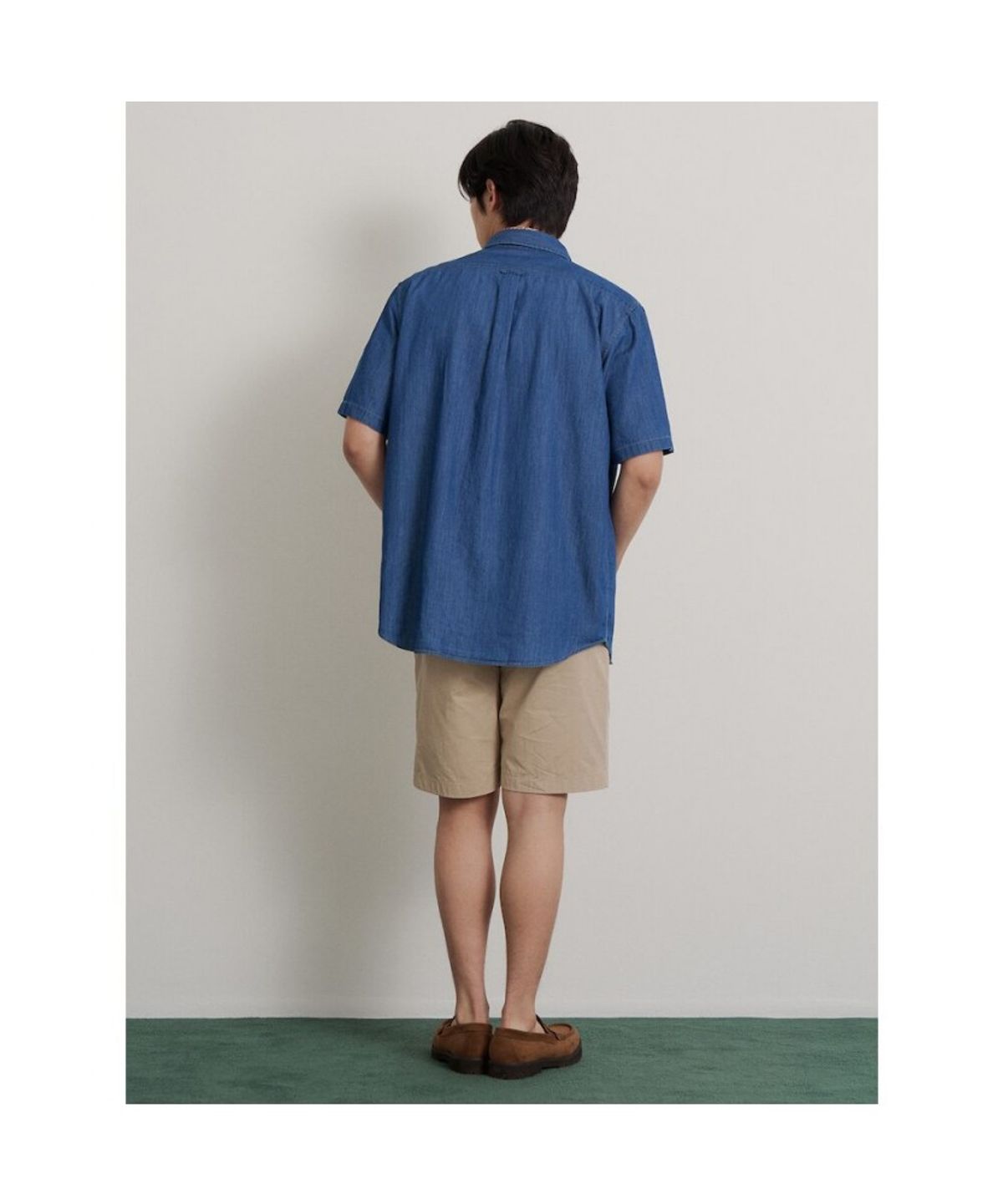 빈폴 멘(BEANPOLE MEN) 데님 반소매 셔츠  블루