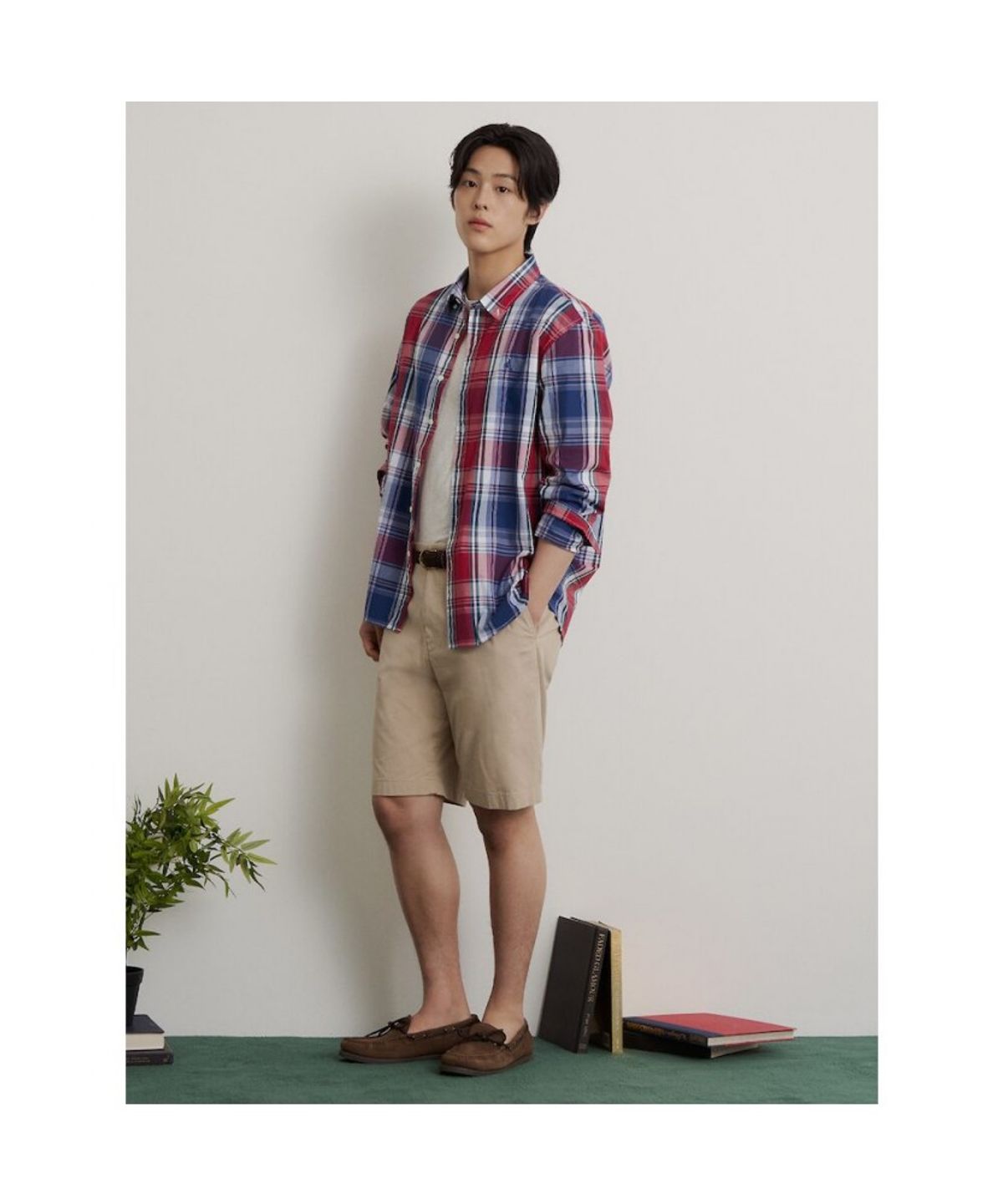 빈폴 멘(BEANPOLE MEN) 마드라스 체크 셔츠  레드