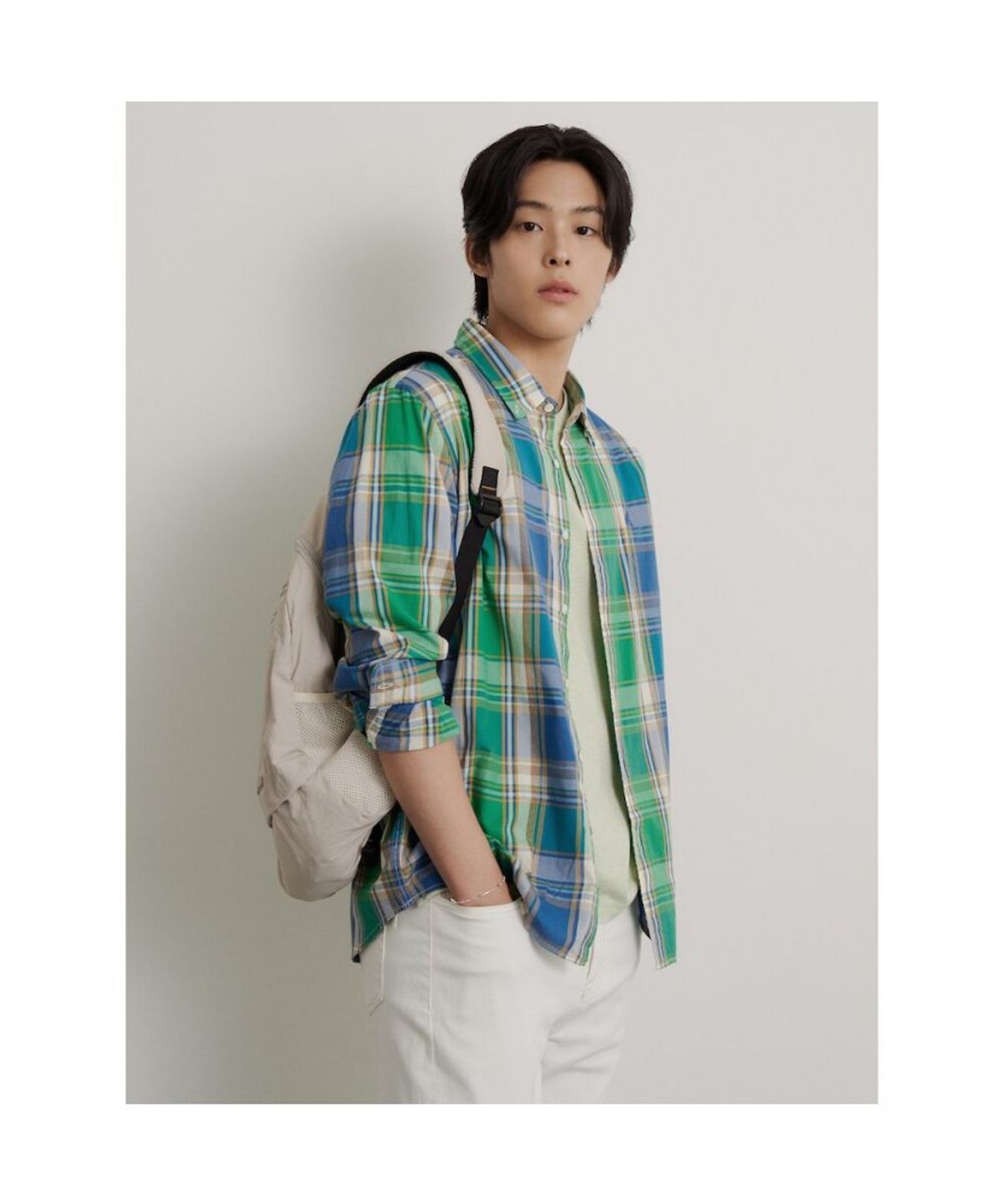 빈폴 멘(BEANPOLE MEN) 마드라스 체크 셔츠  그린