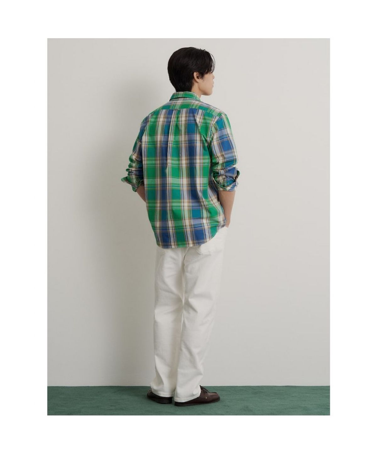 빈폴 멘(BEANPOLE MEN) 마드라스 체크 셔츠  그린
