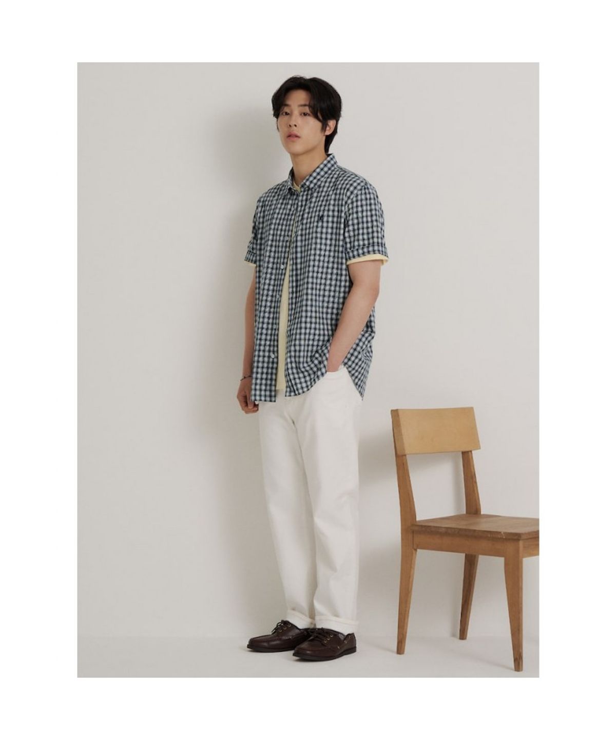 빈폴 멘(BEANPOLE MEN) 여름 컴포트핏 데님 팬츠  화이트