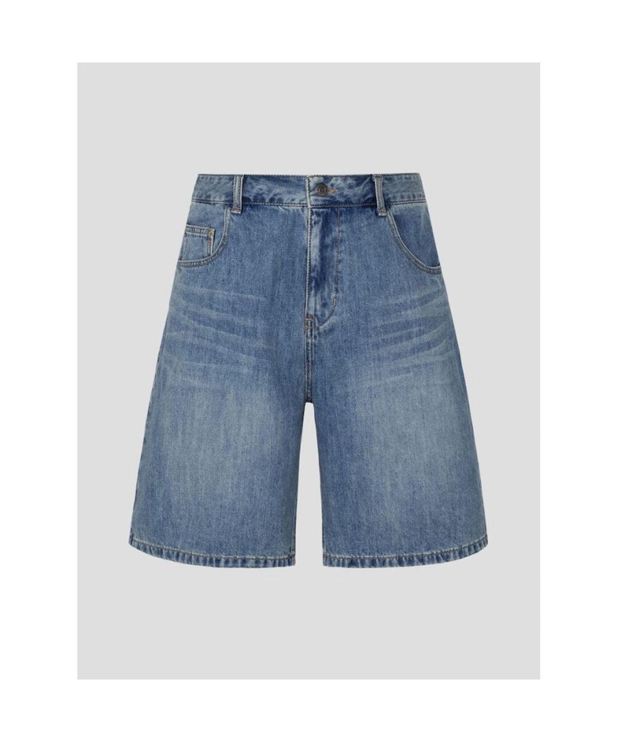 빈폴 멘(BEANPOLE MEN) 워싱 데님 하프 팬츠  스카이 블루