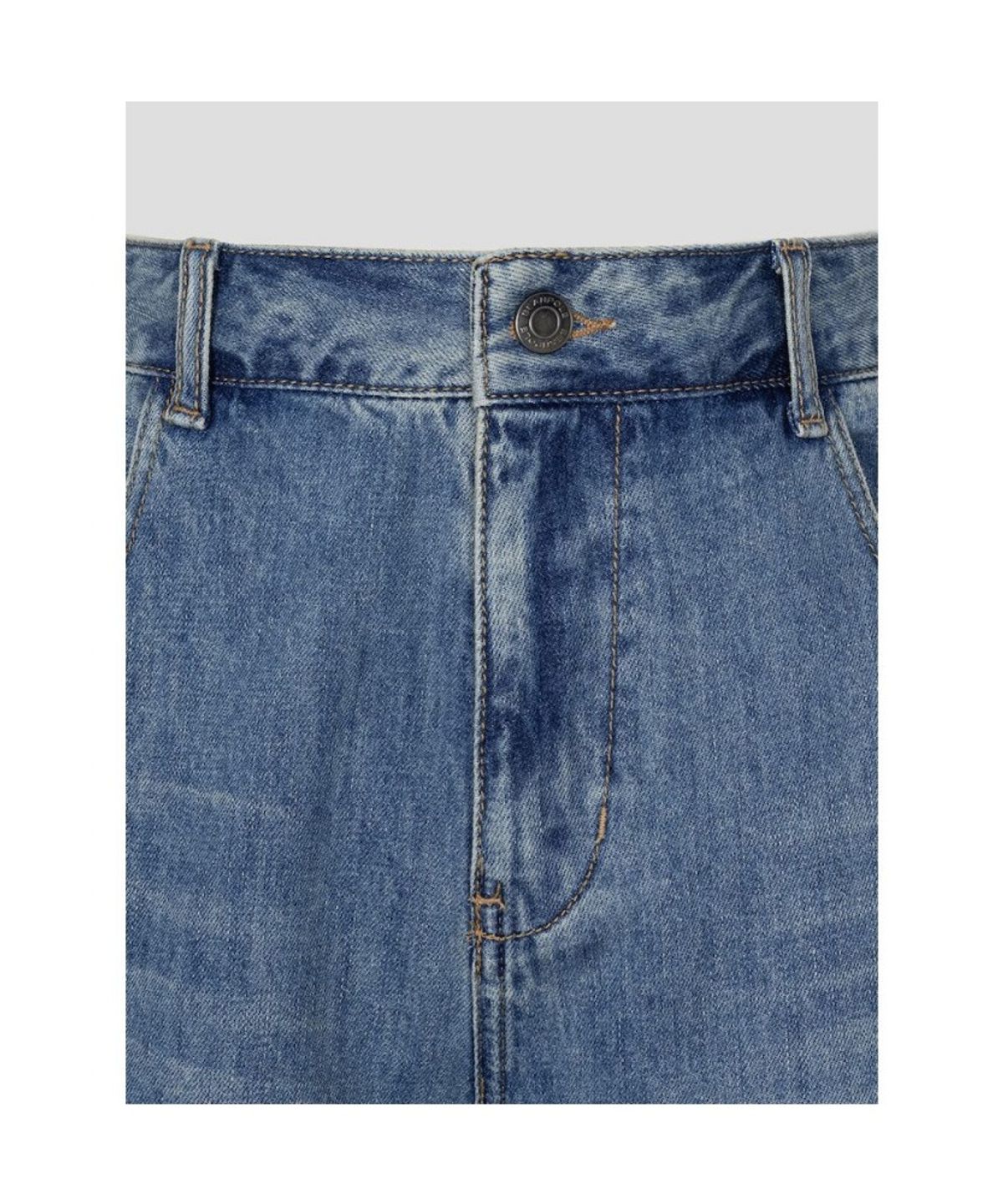 빈폴 멘(BEANPOLE MEN) 워싱 데님 하프 팬츠  스카이 블루