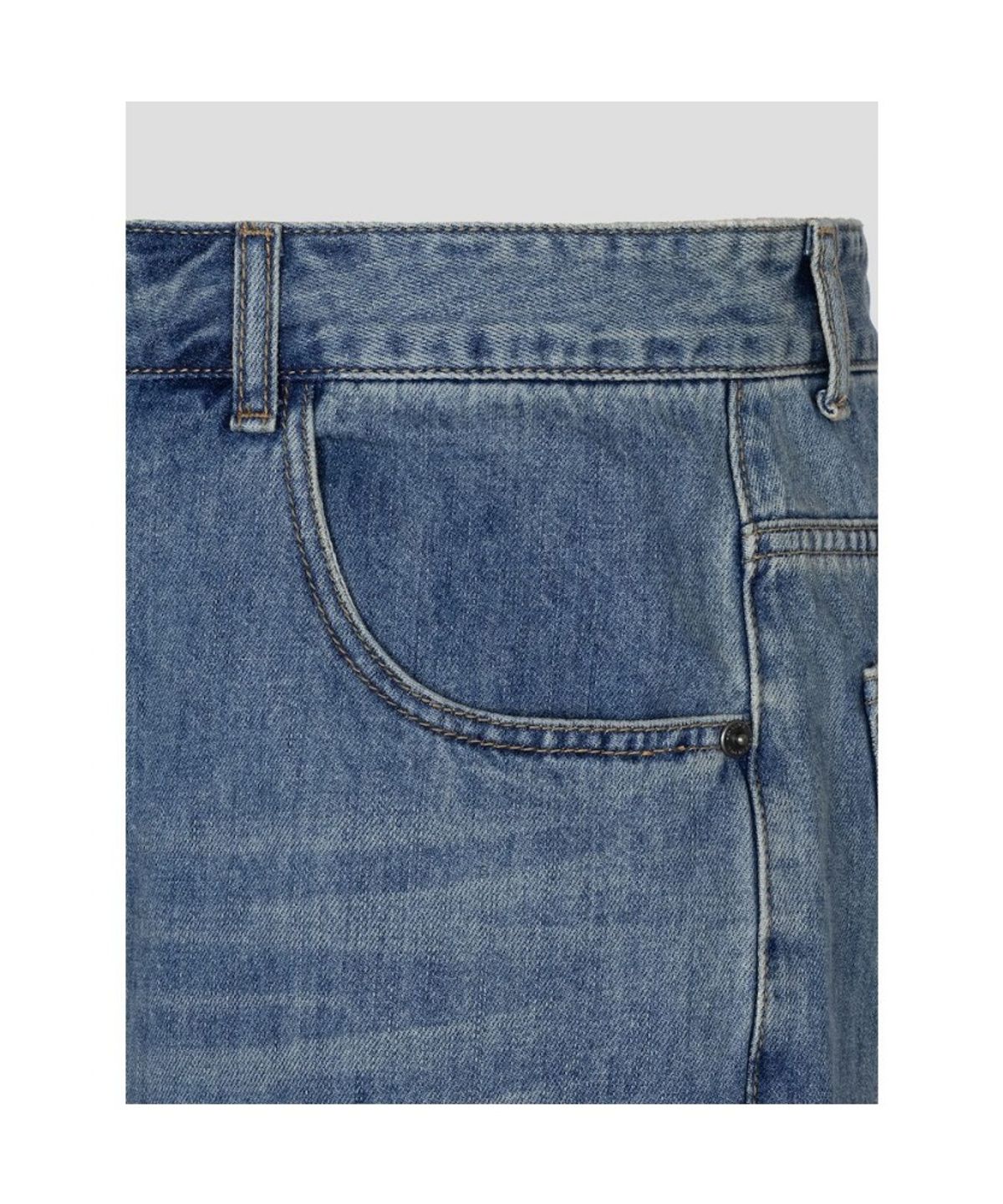 빈폴 멘(BEANPOLE MEN) 워싱 데님 하프 팬츠  스카이 블루
