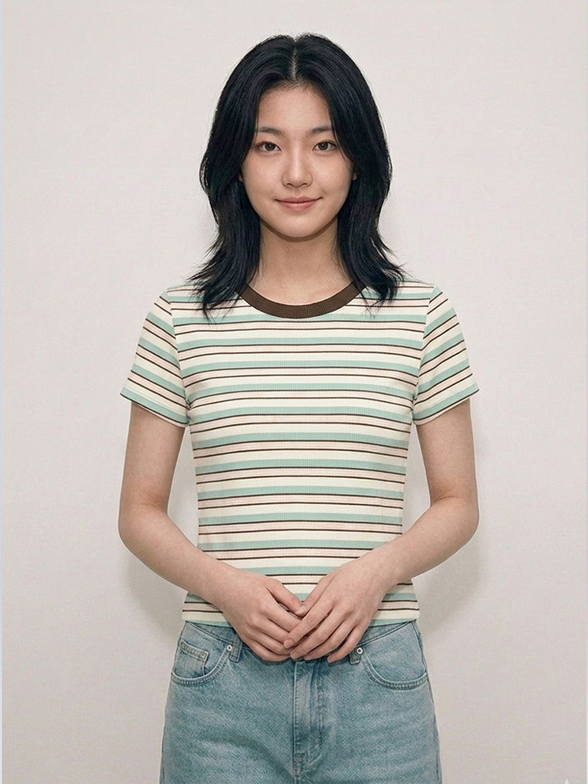 행텐 틴즈(HANGTEN TEENS) 틴즈 여아 웨일 스트라이프 반팔 티셔츠_374(14570-131-425-31)