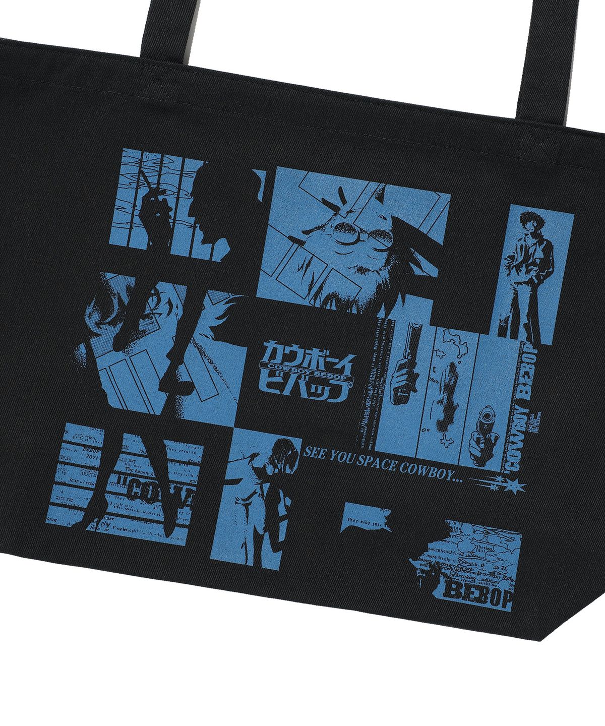 나이스고스트클럽(NICEGHOSTCLUB) X COWBOY BEBOP OP TOTE BAG_BLACK(NG2GMUAB40D)