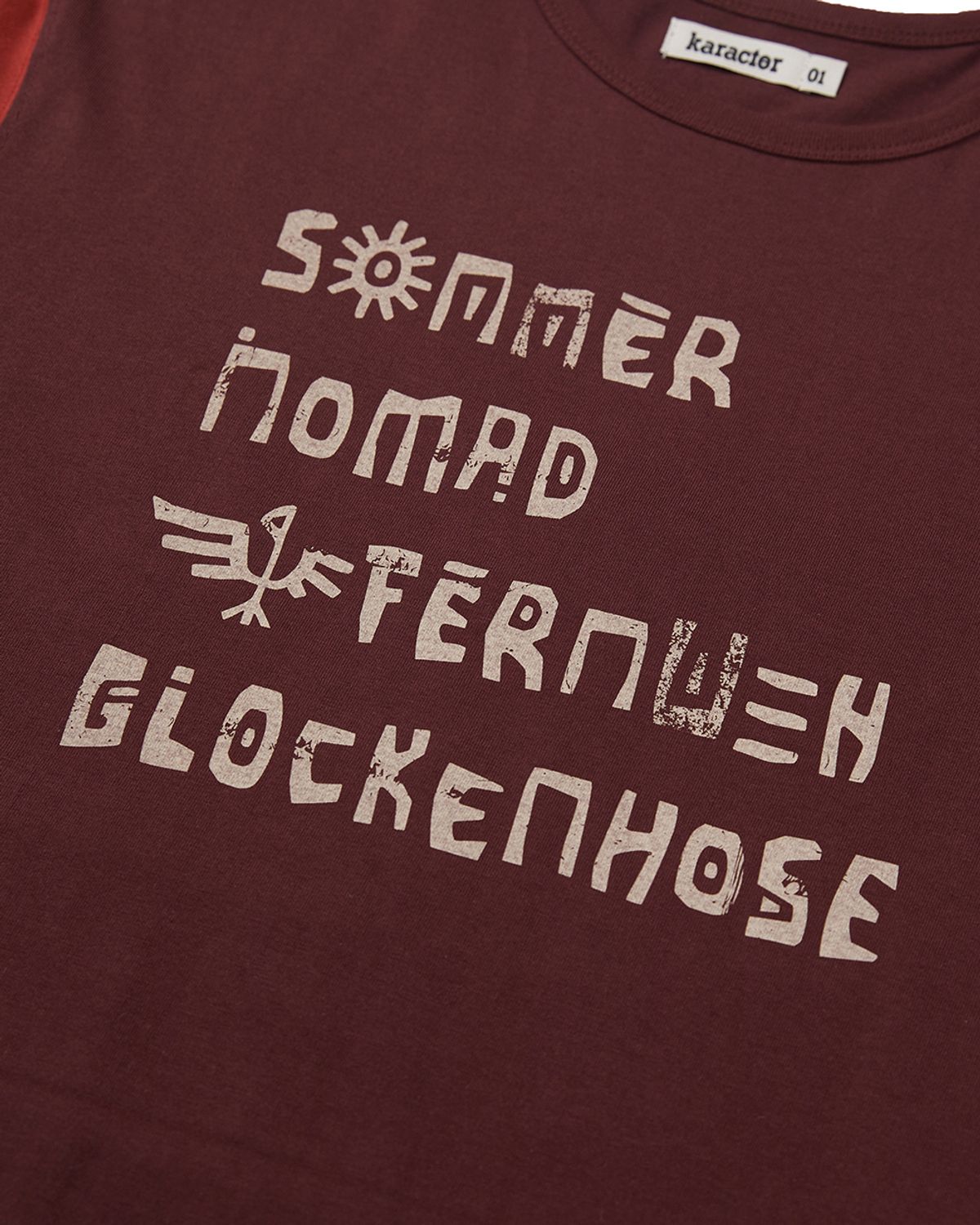 카락터(KARACTOR) Glyph half T-shirts / Clay burgundy