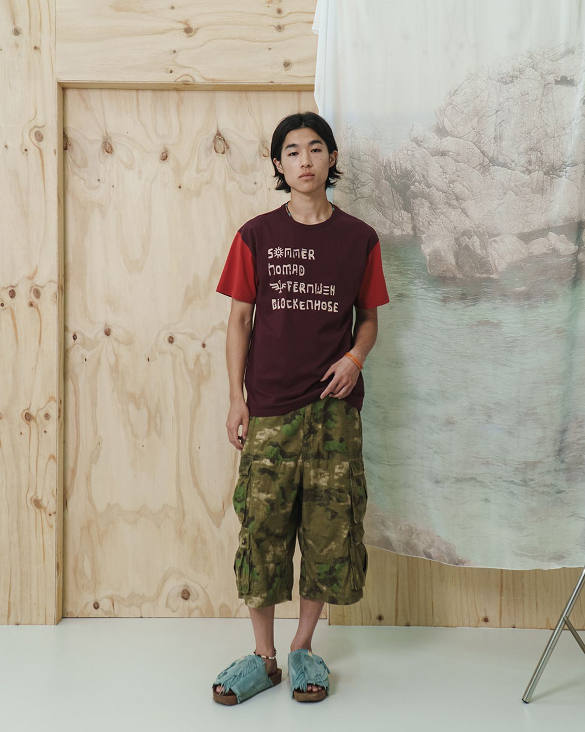 카락터(KARACTOR) Glyph half T-shirts / Clay burgundy