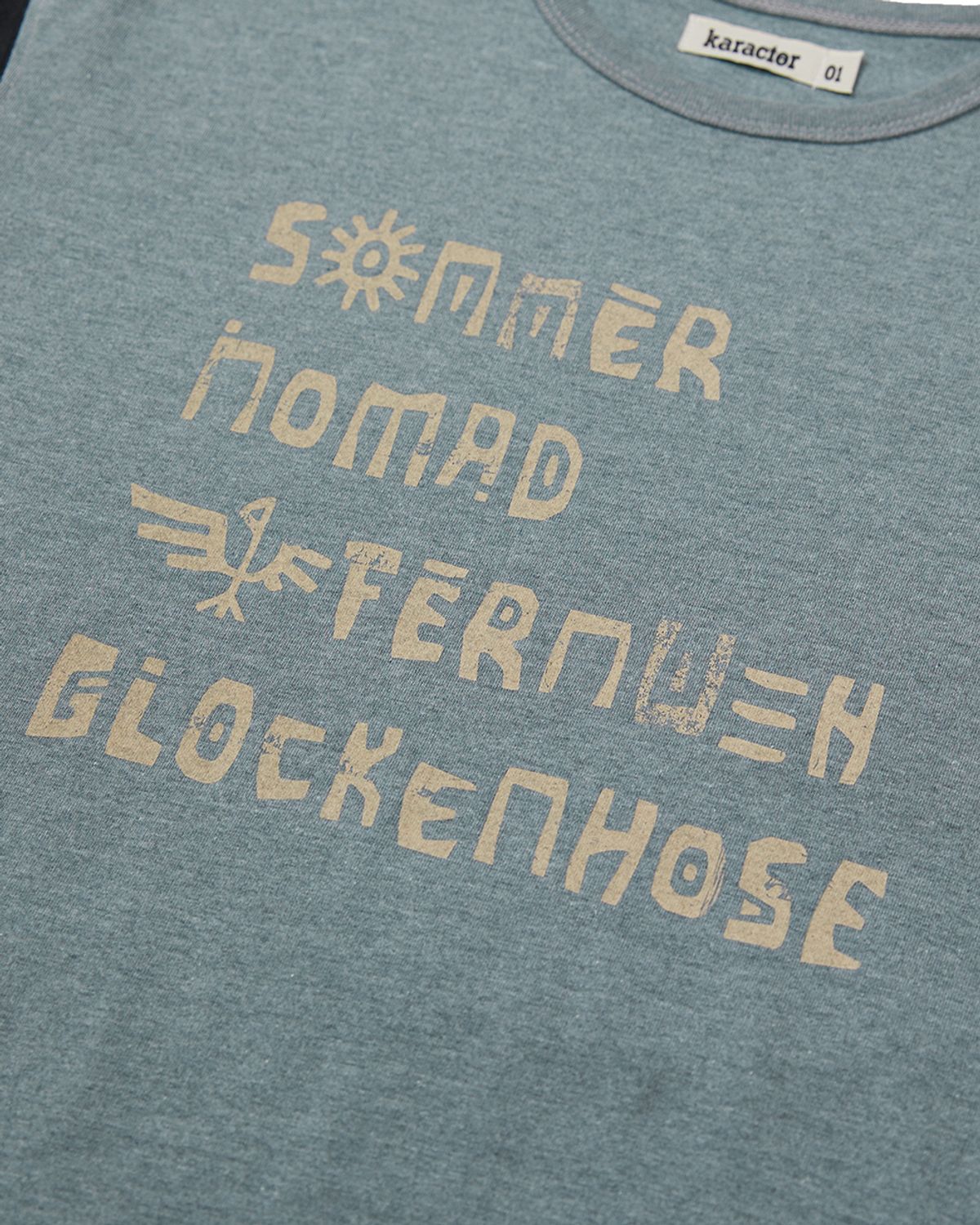 카락터(KARACTOR) Glyph half T-shirts / Mist charcoal